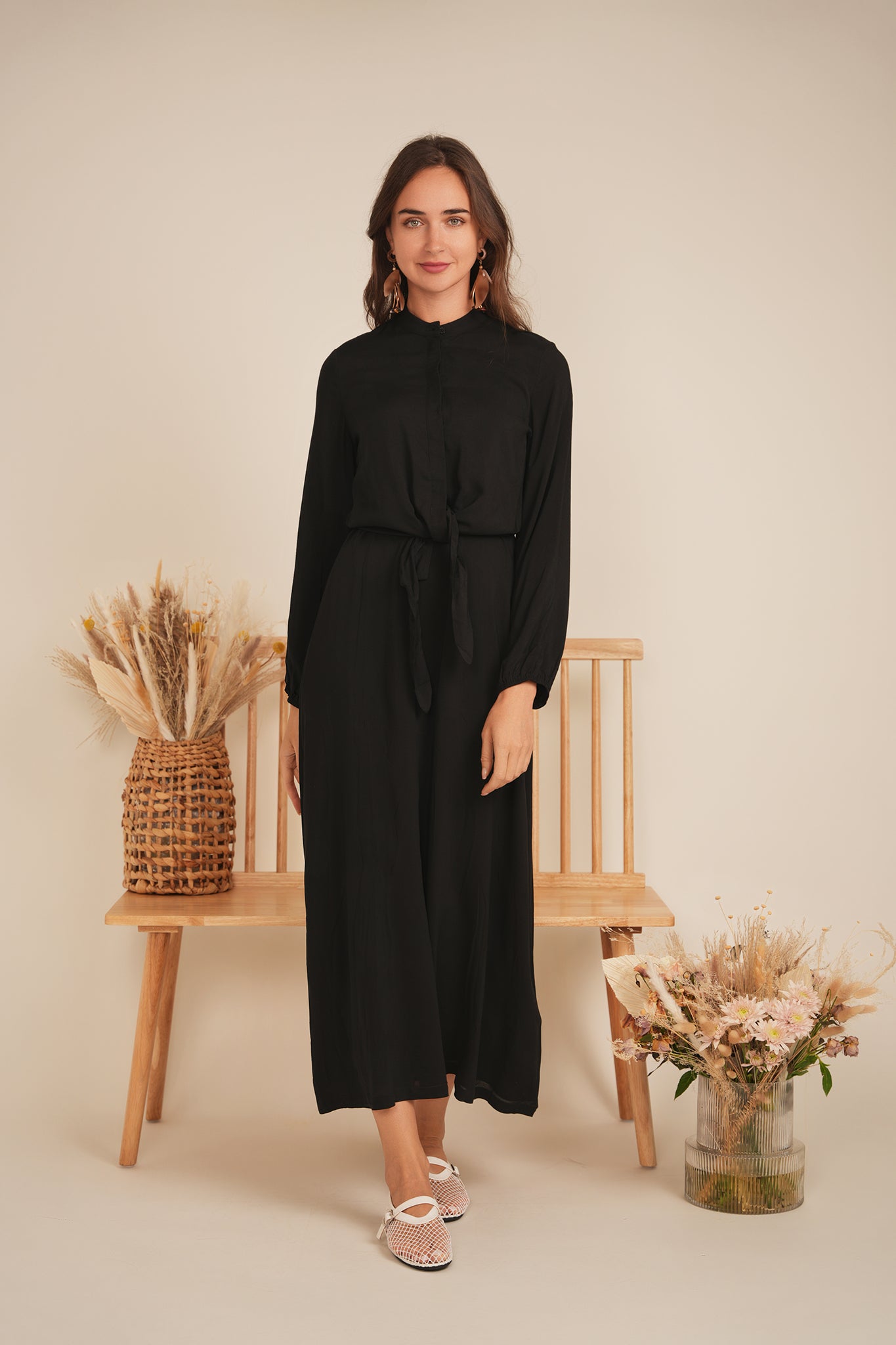 V-Neck Gauze Jumper in by MiuMax