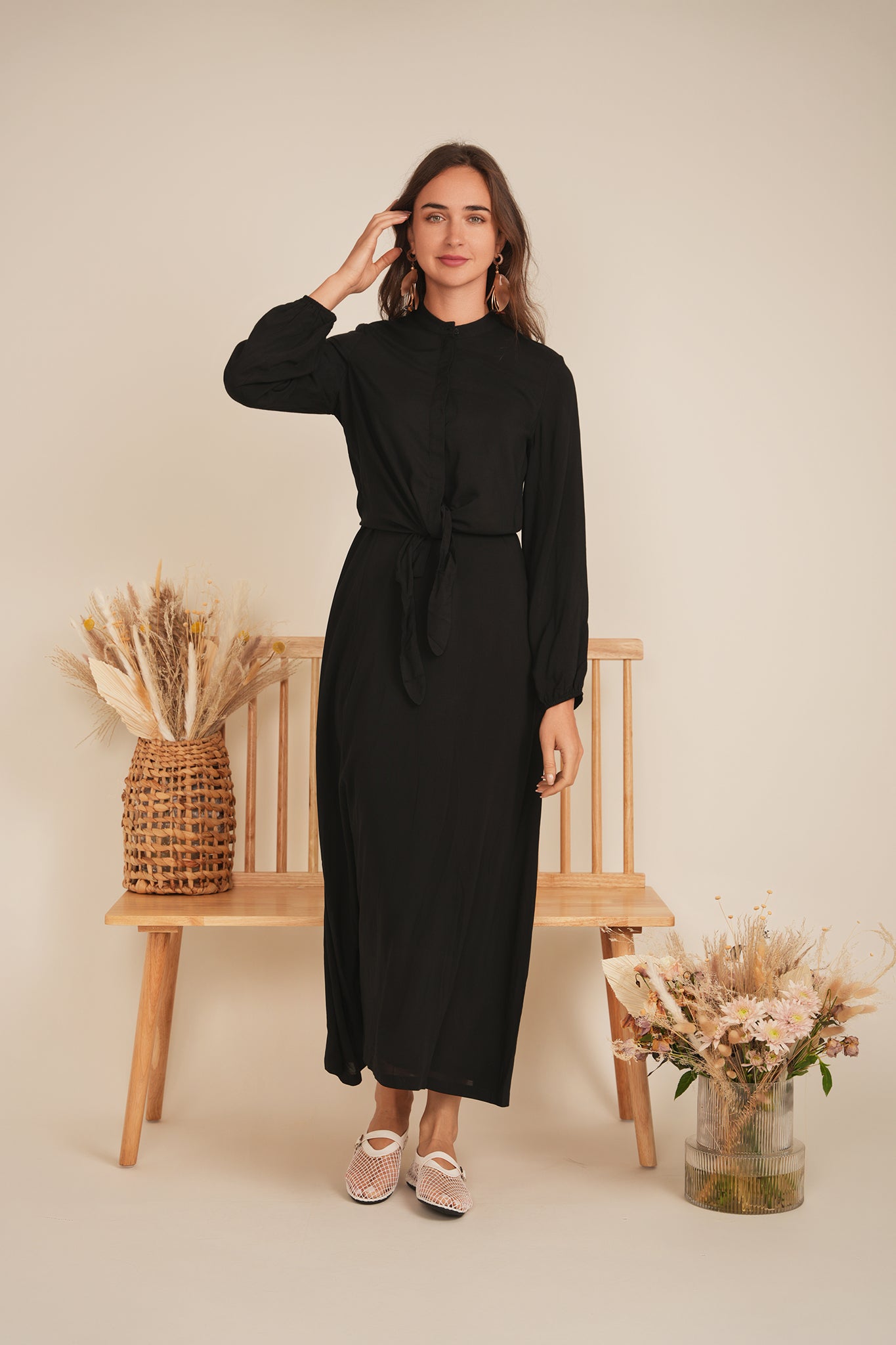 V-Neck Gauze Jumper in by MiuMax