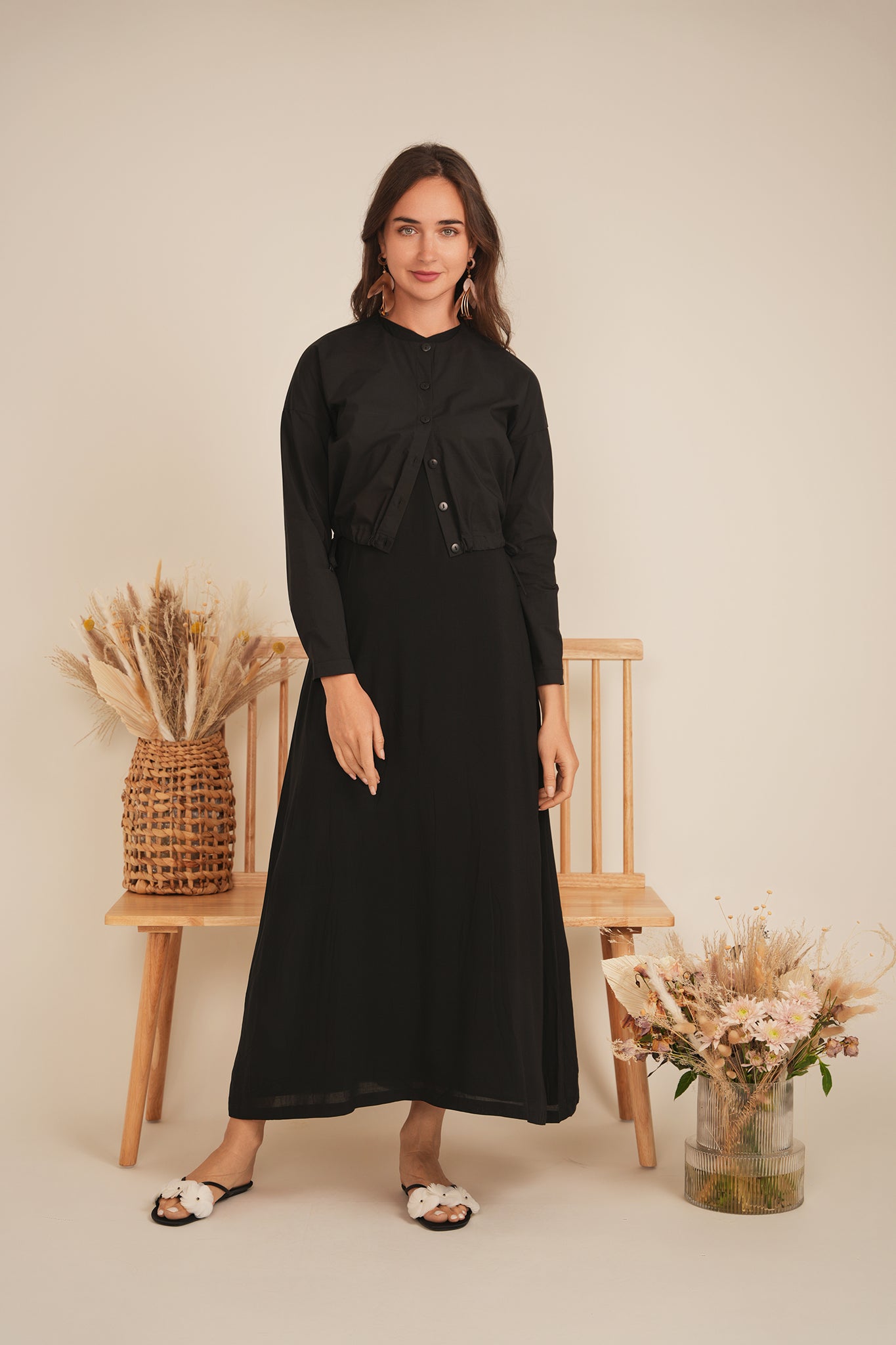 Cotton Cropped Side Tie Blouse in by The Norway Club