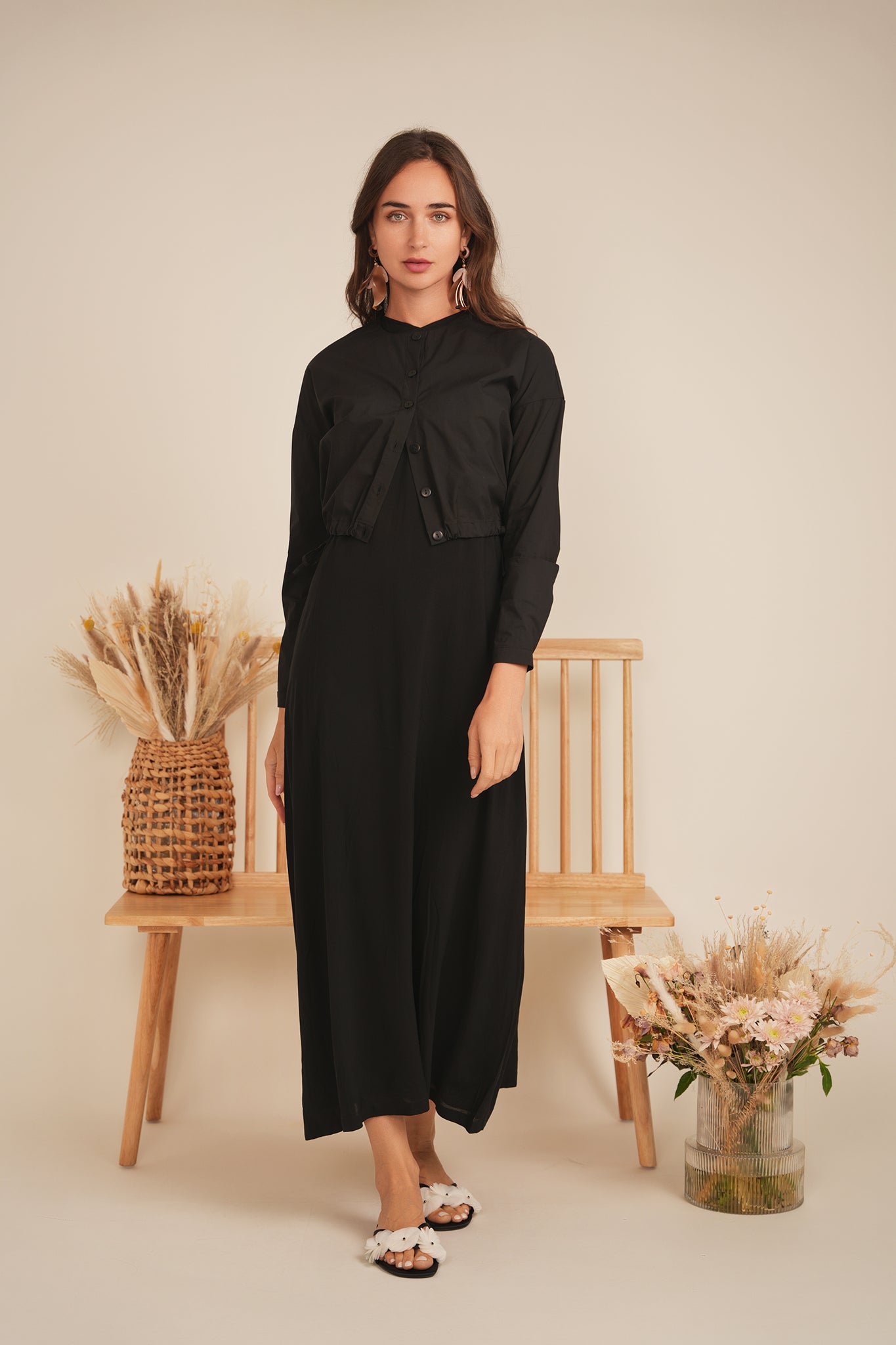 Cotton Cropped Side Tie Blouse in by The Norway Club