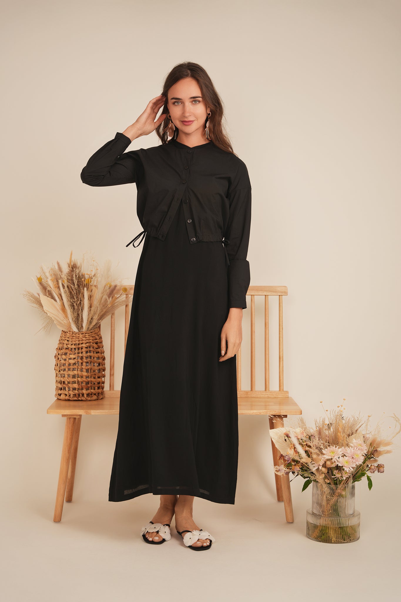 Cotton Cropped Side Tie Blouse in by The Norway Club