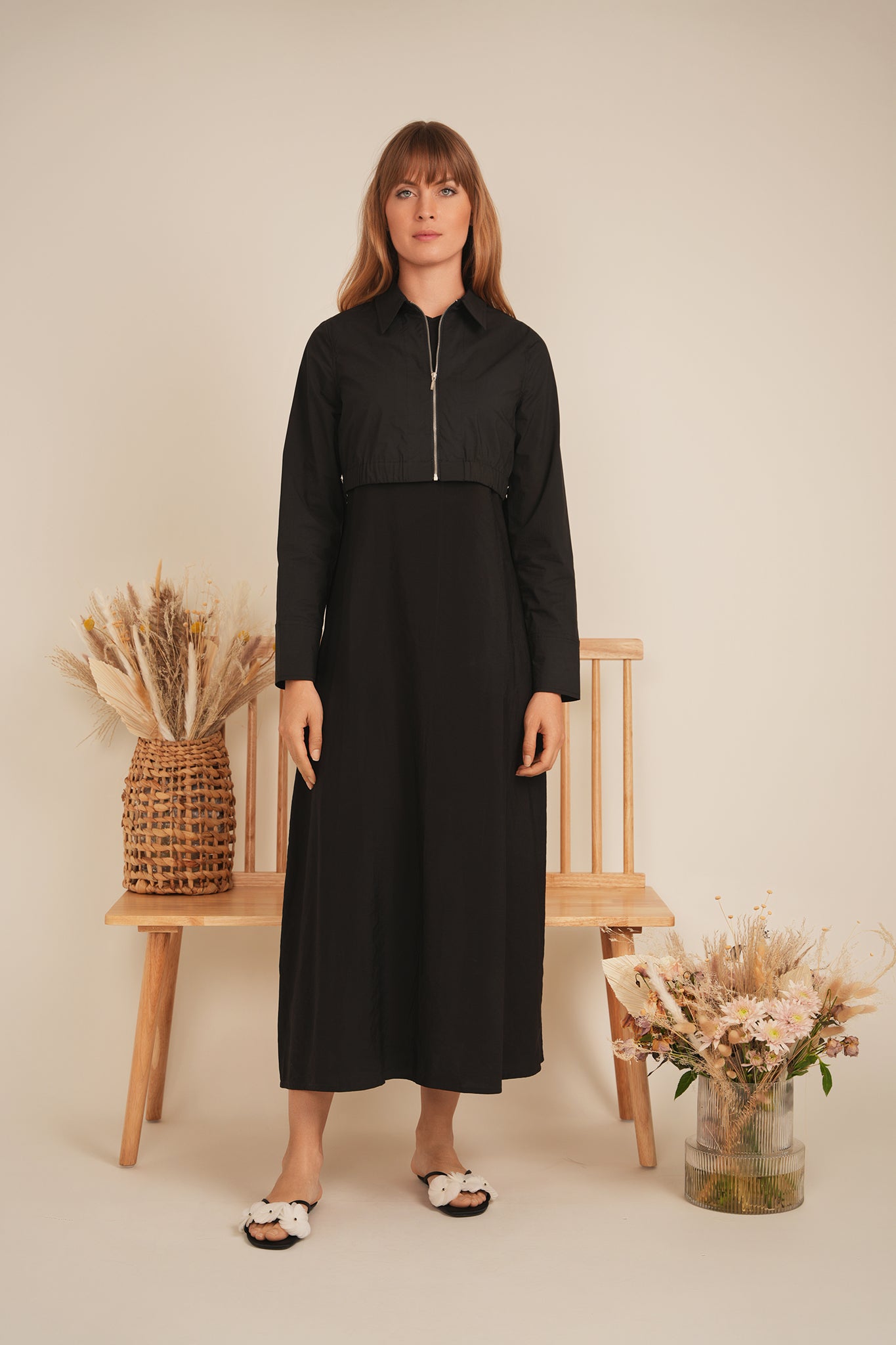 Cotton Cropped Ribbon Jacket in by The Norway Club