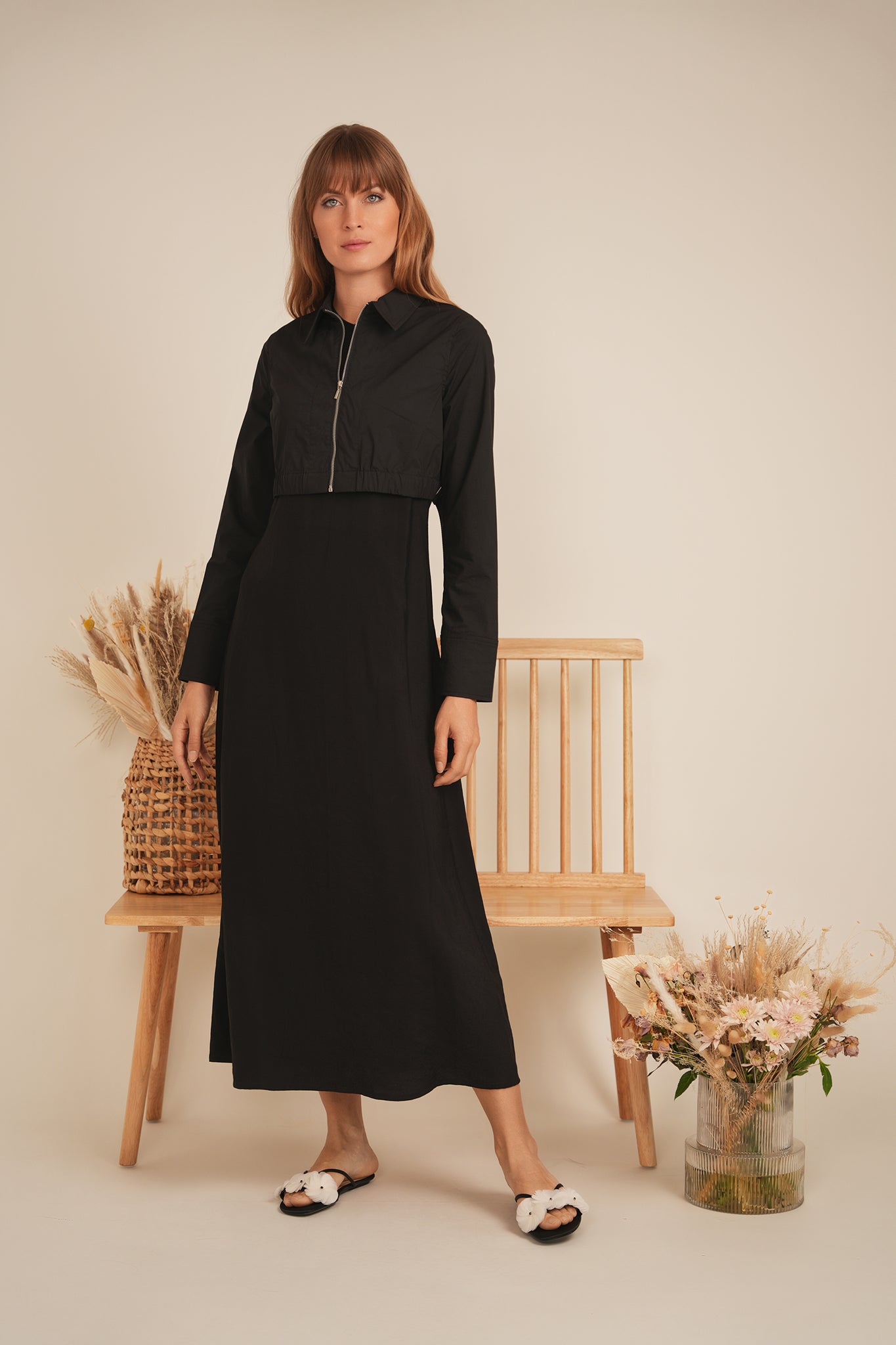 Cotton Cropped Ribbon Jacket in by The Norway Club