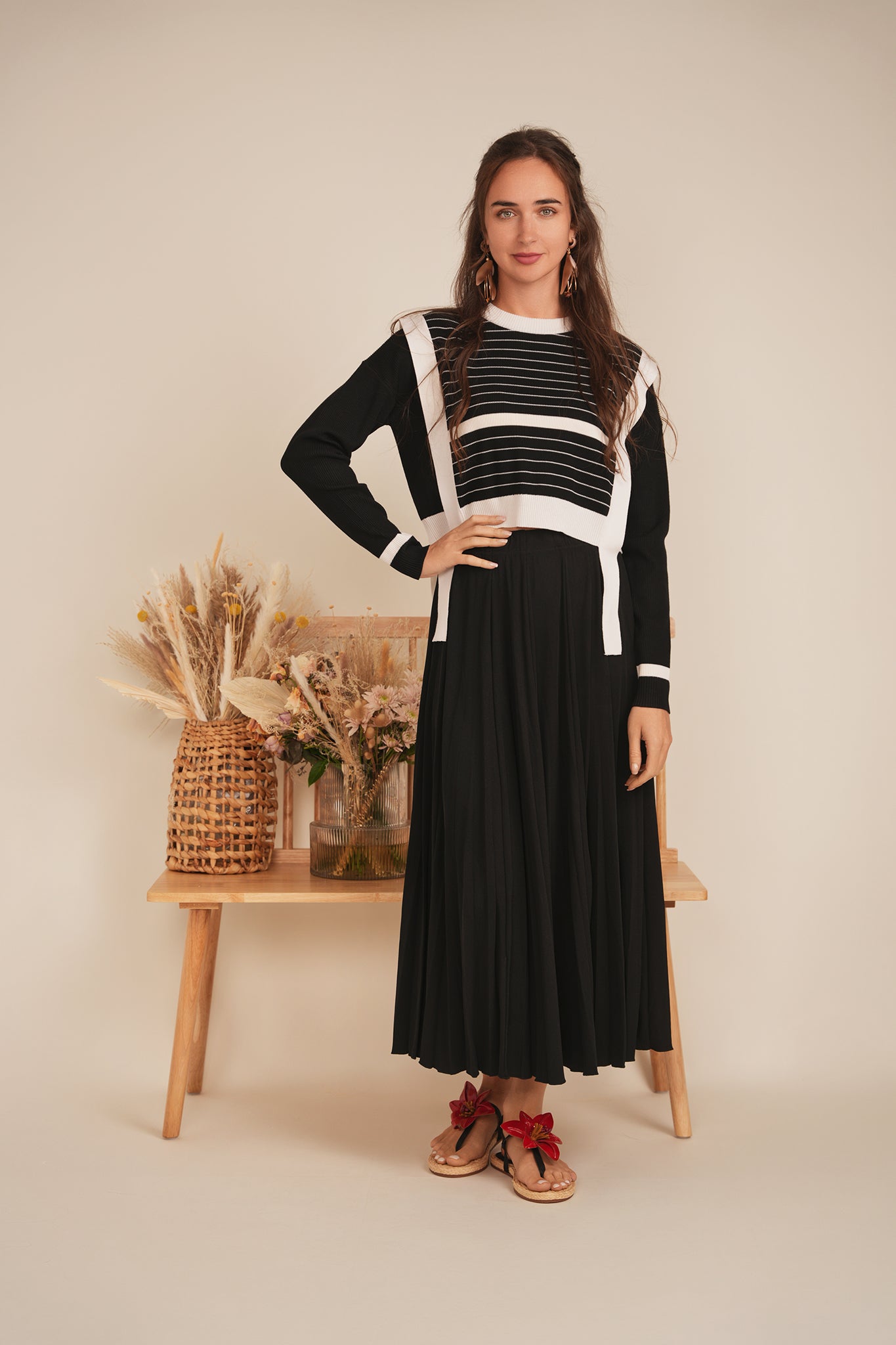 Striped Belt Sweater in by Coco