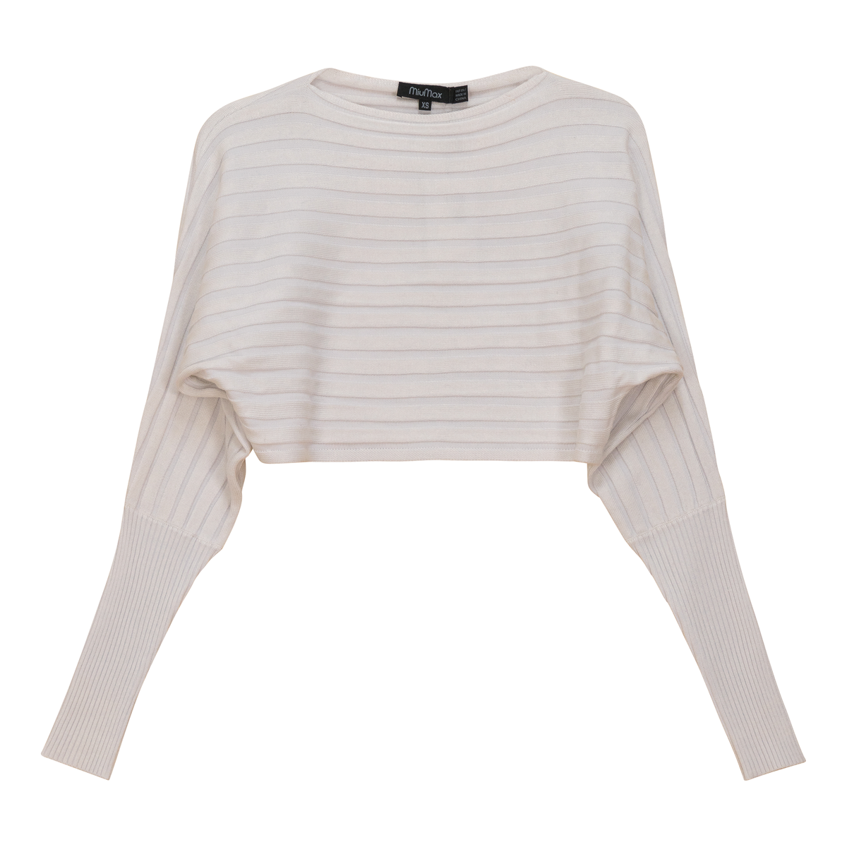 Cropped Dolman Sweater in White by MiuMax