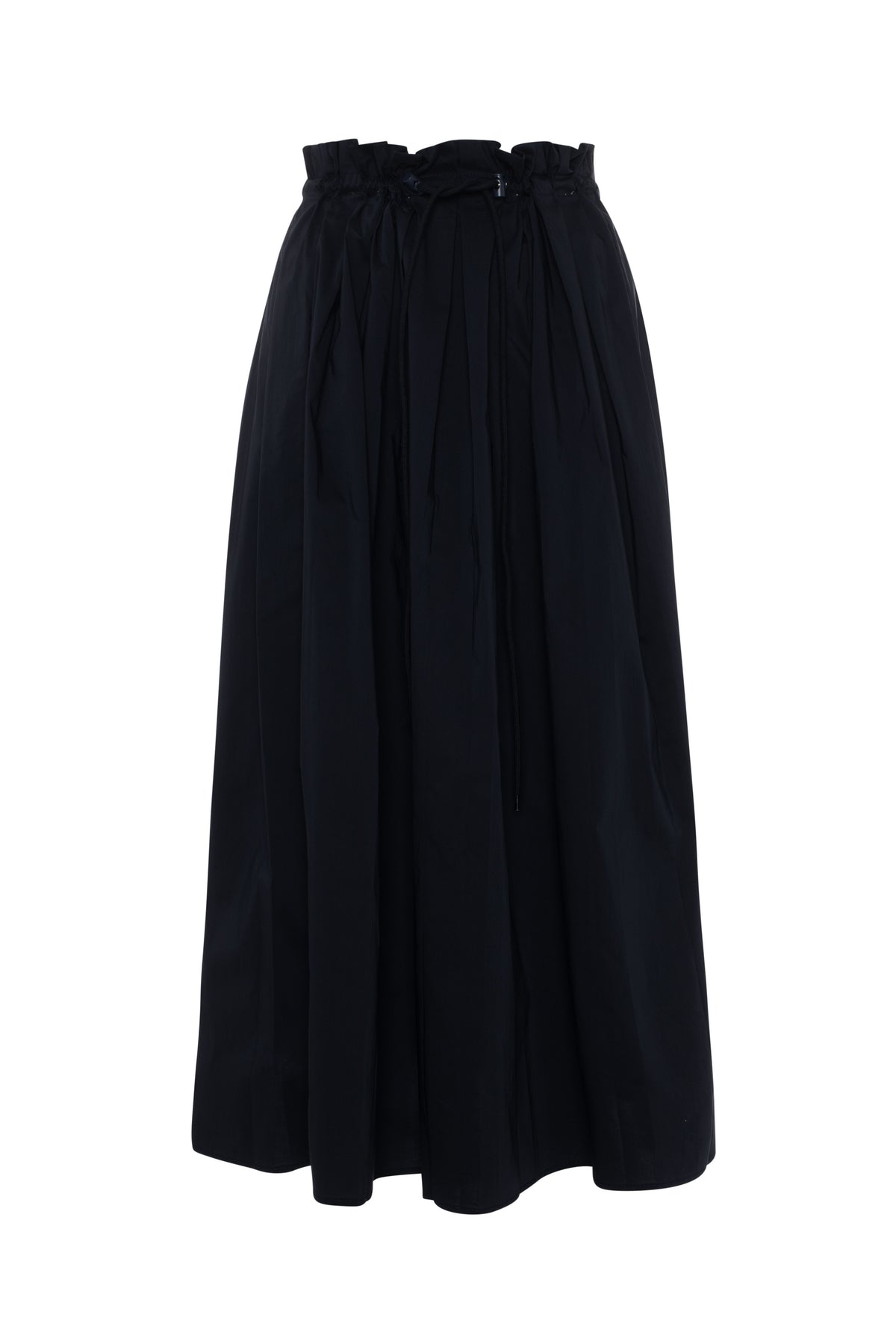 Cotton Midi Paper Bag Skirt in Dark Navy by E.U.X. Exclusive