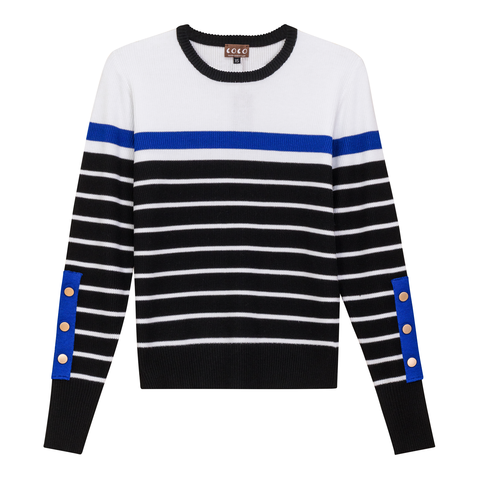 Stripped Sweater in White Black by Coco