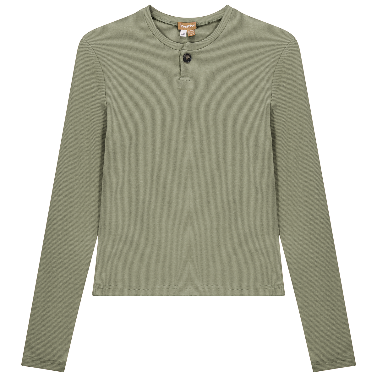 Short Henley Tee in Basil by Positive