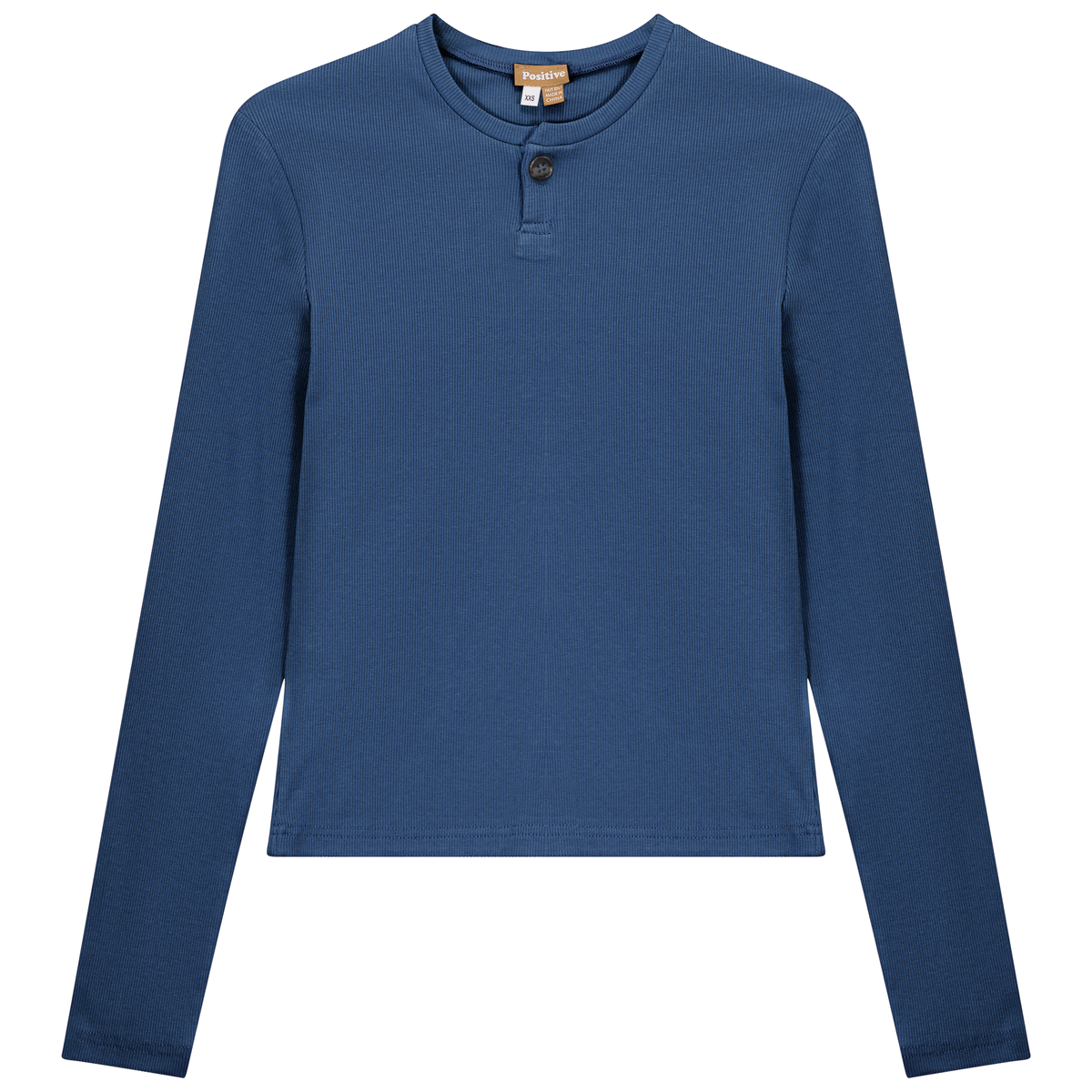 Short Henley Tee in Chambray by Positive
