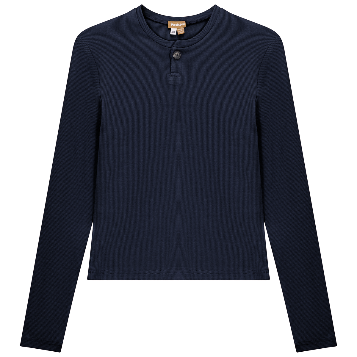 Short Henley Tee in Dark Navy by Positive