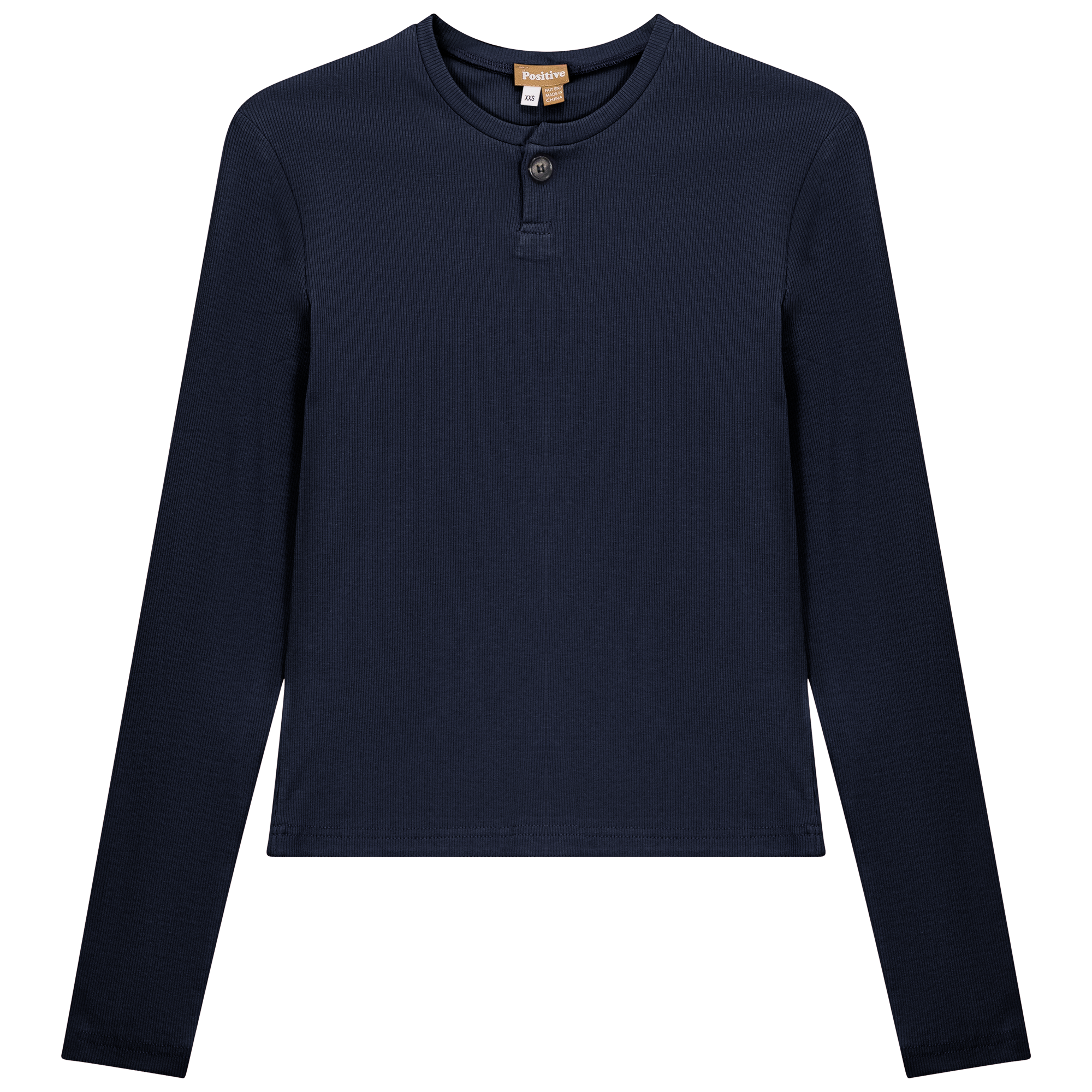 Short Henley Tee in Dark Navy by Positive