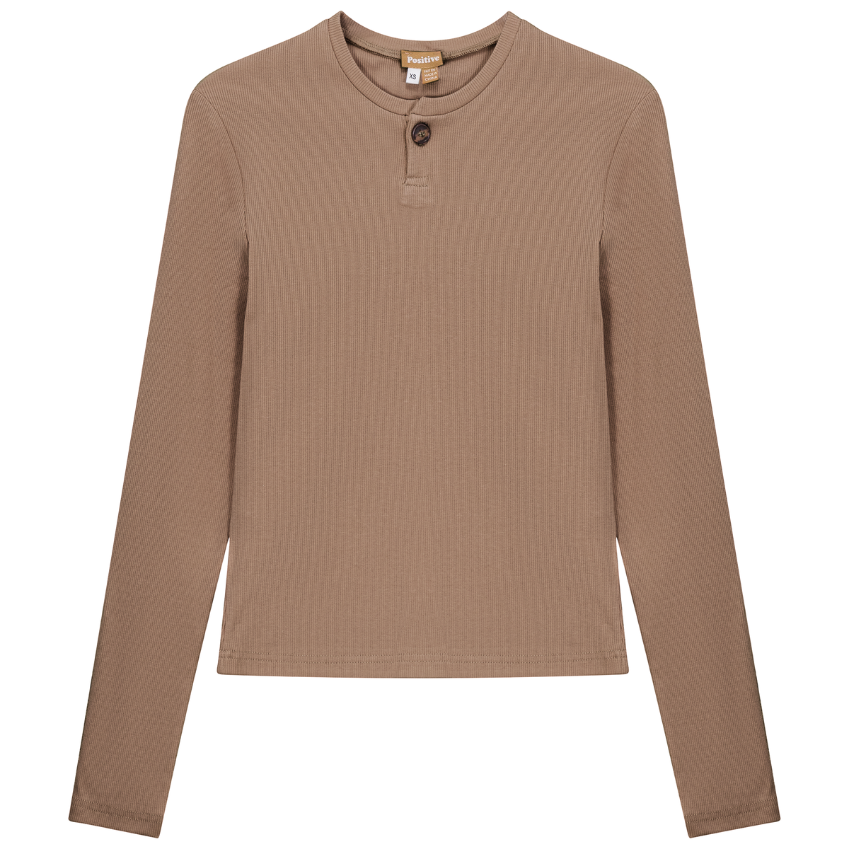 Short Henley Tee in Sand by Positive