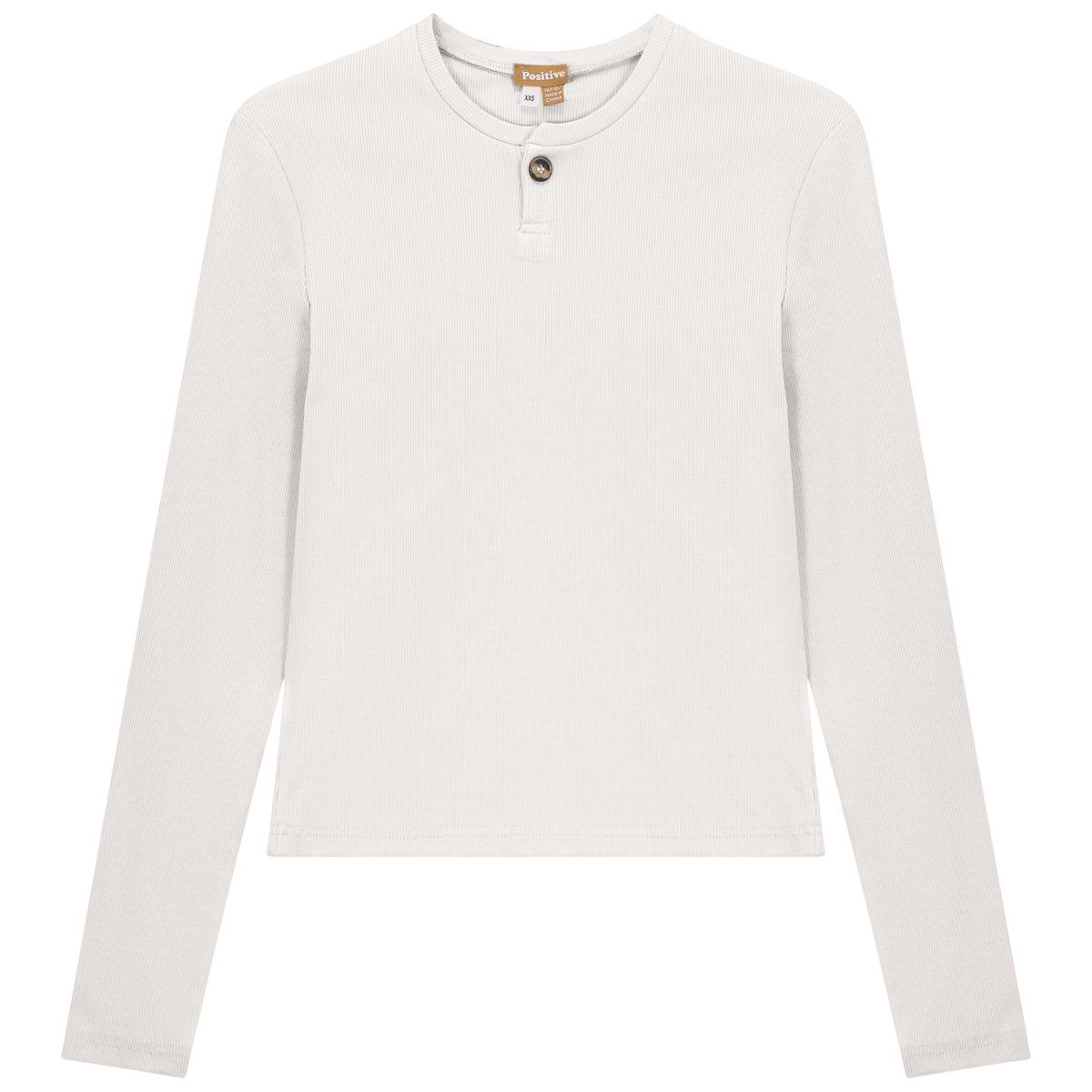 Short Henley Tee in White by Positive