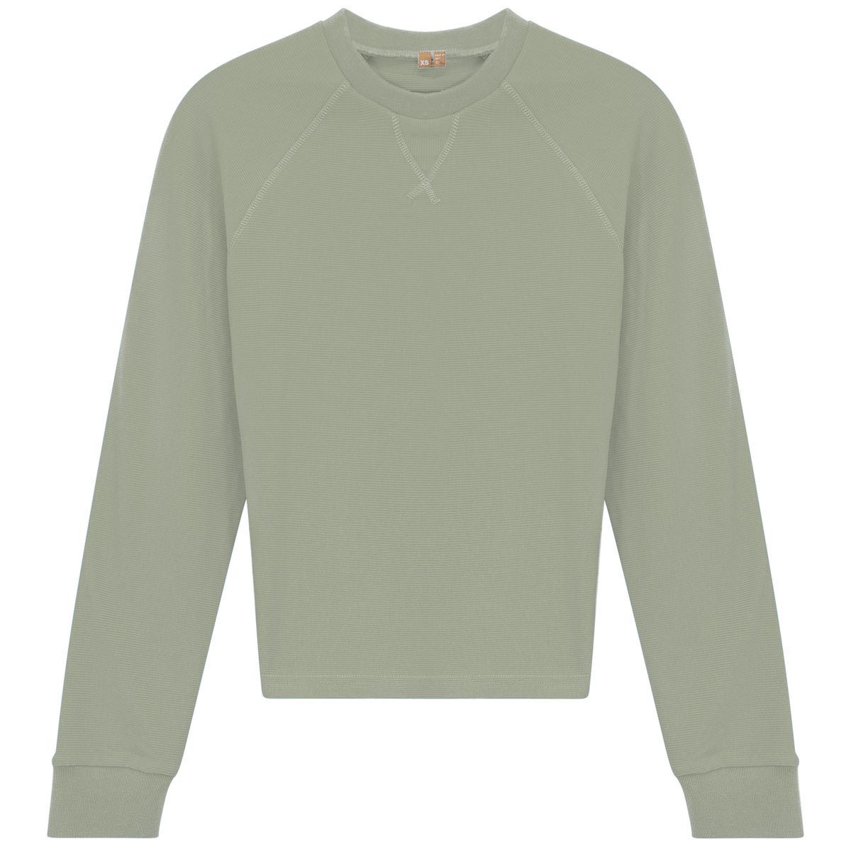 Raglan Sleeves Ribbed Tee in Basil by Positive