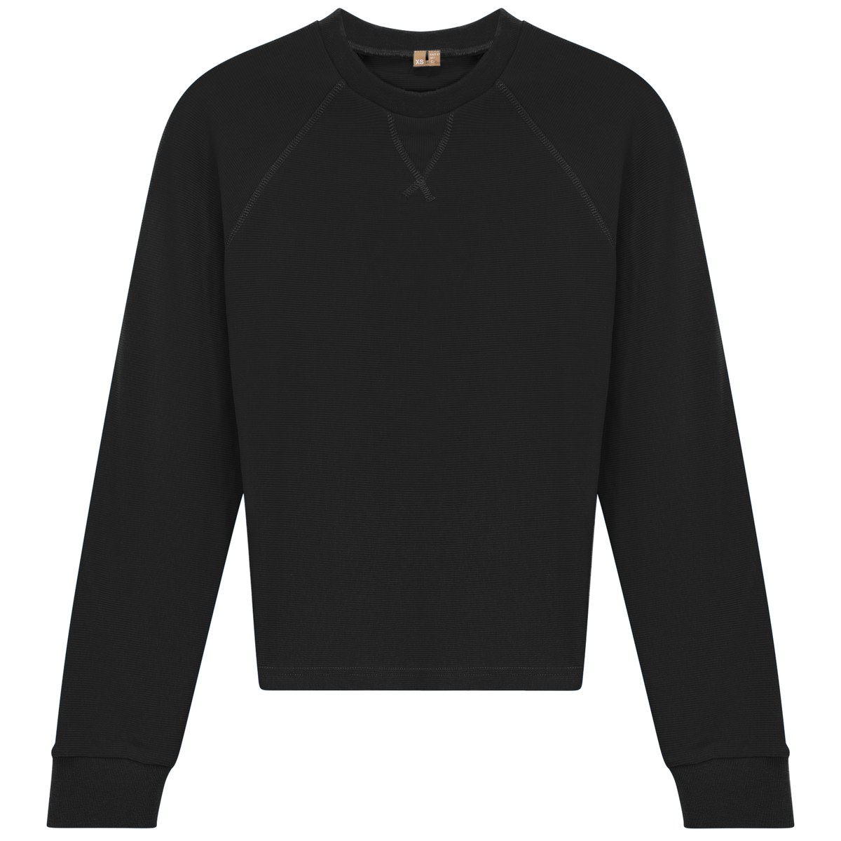 Raglan Sleeves Ribbed Tee in Black by Positive