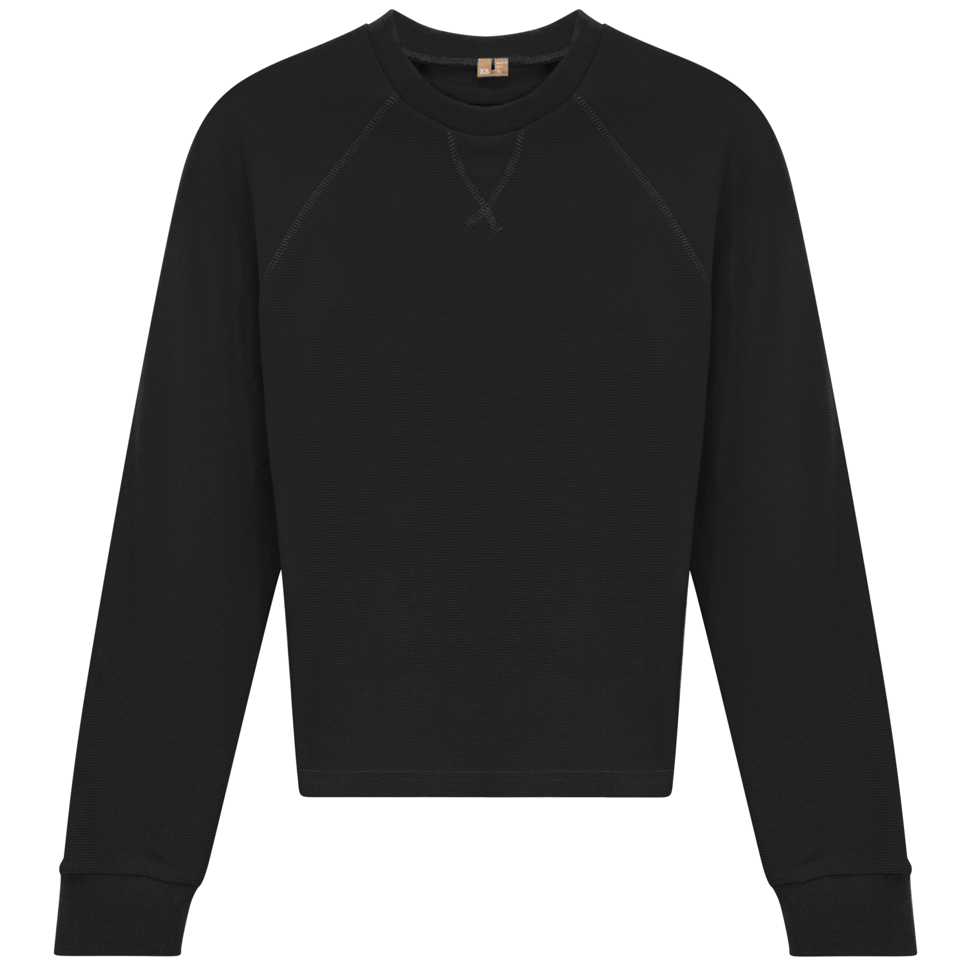 Raglan Sleeves Ribbed Tee in Black by Positive