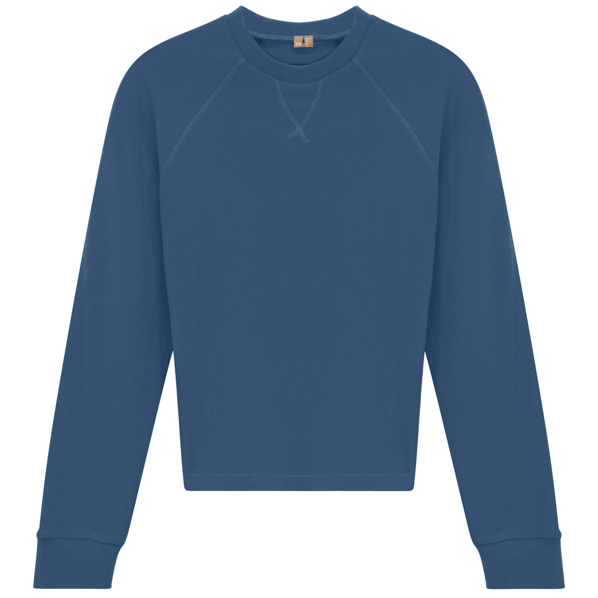 Raglan Sleeves Ribbed Tee in Chambray by Positive