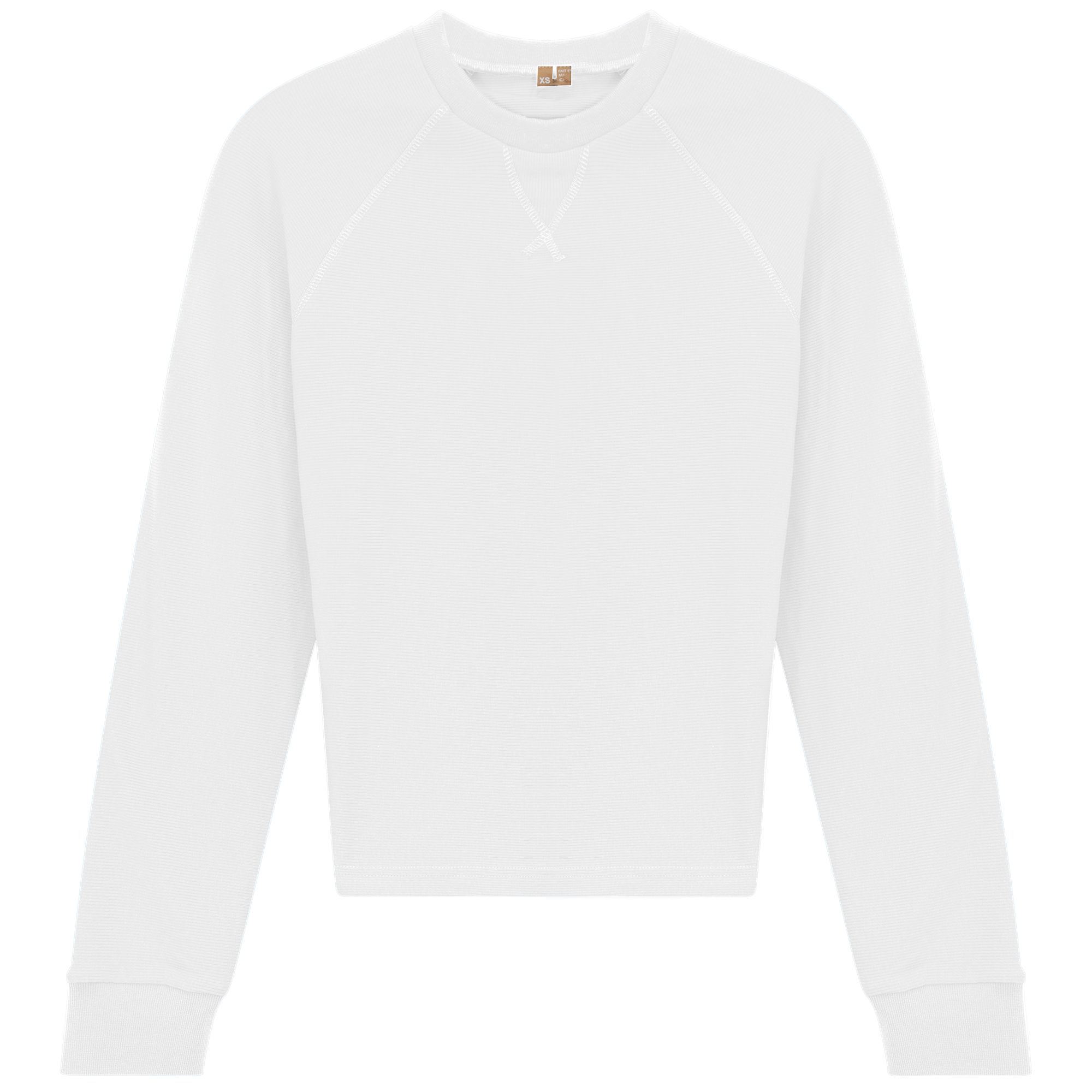 Raglan Sleeves Ribbed Tee in White by Positive