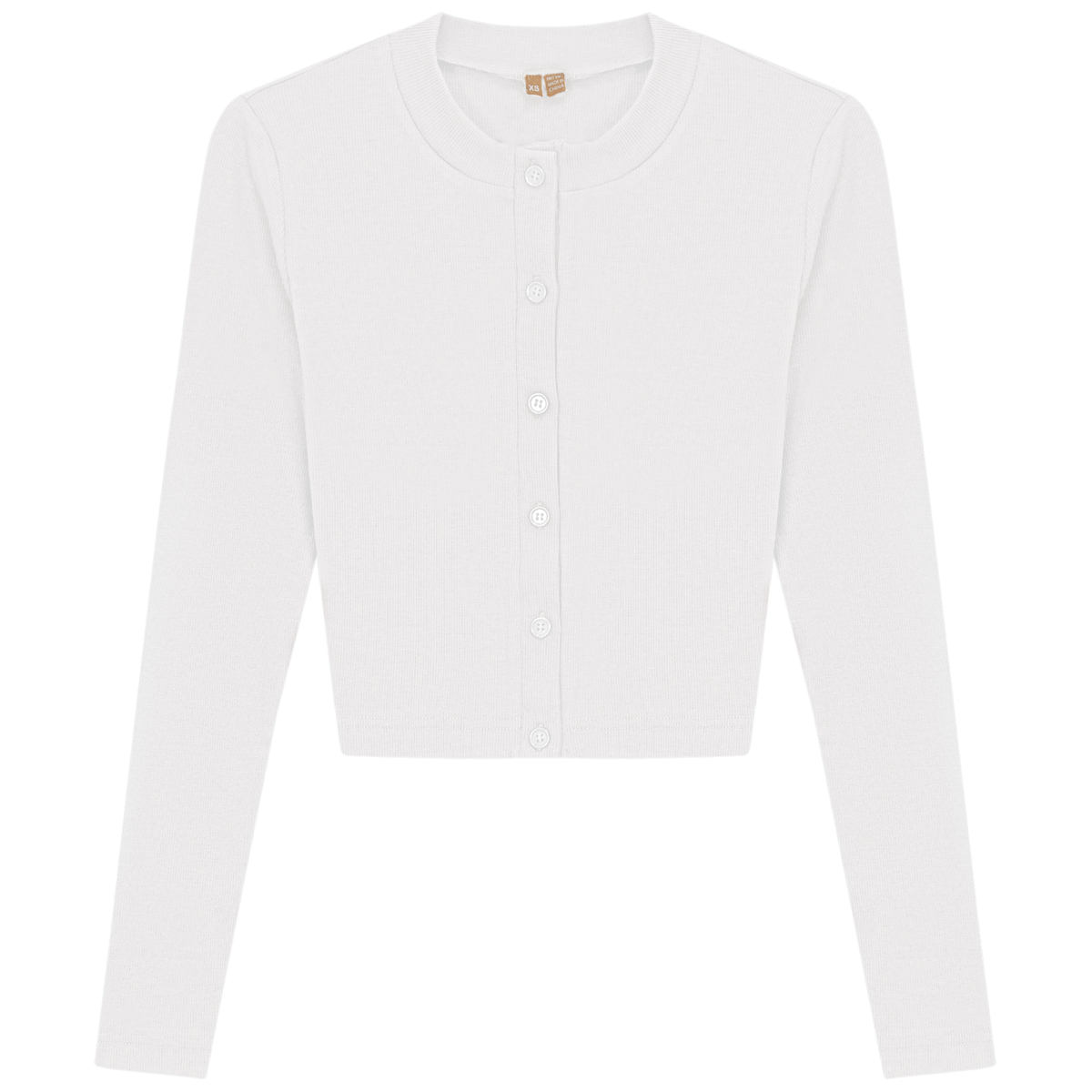 Ribbed Cropped Cardigan in White by Positive