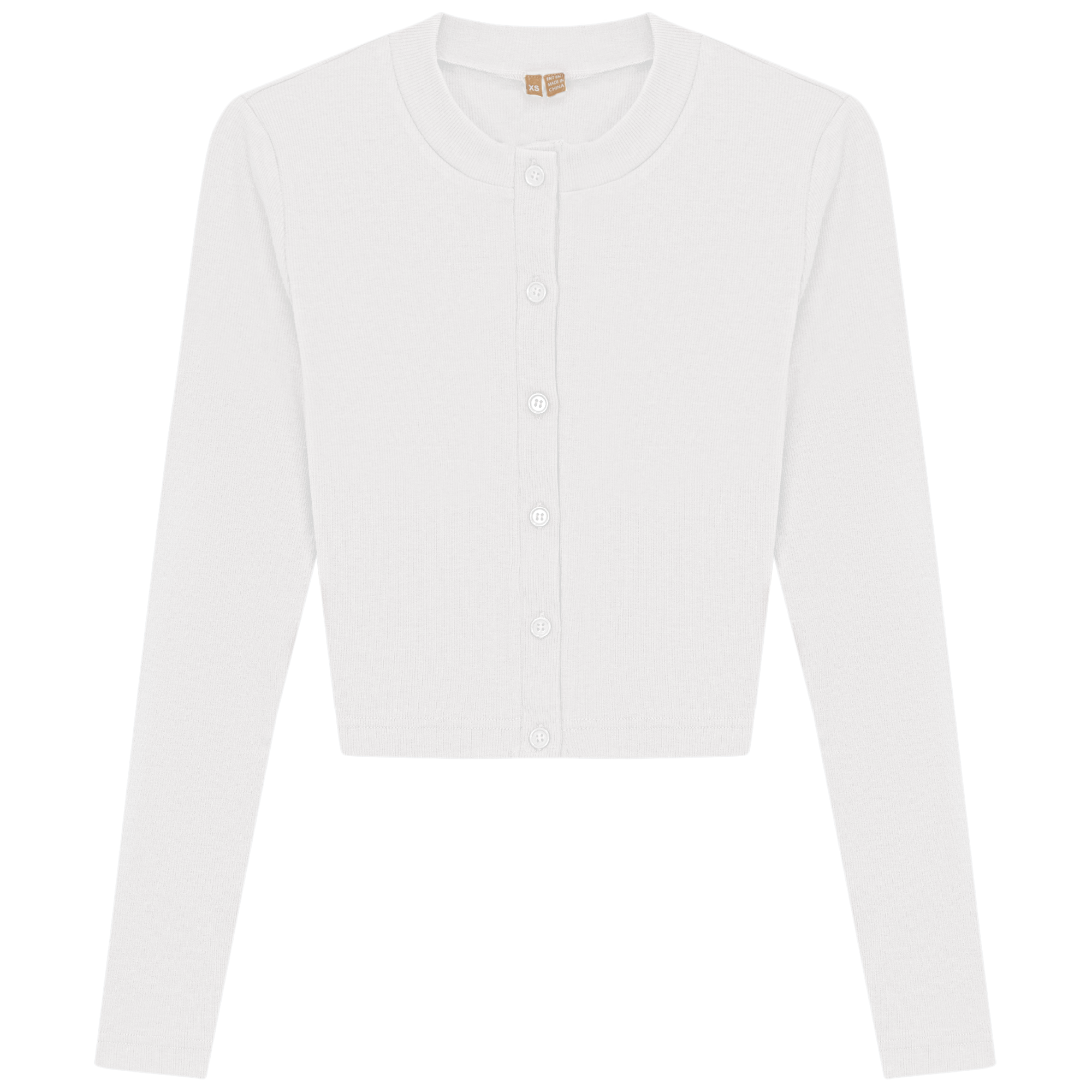 Ribbed Cropped Cardigan in White by Positive