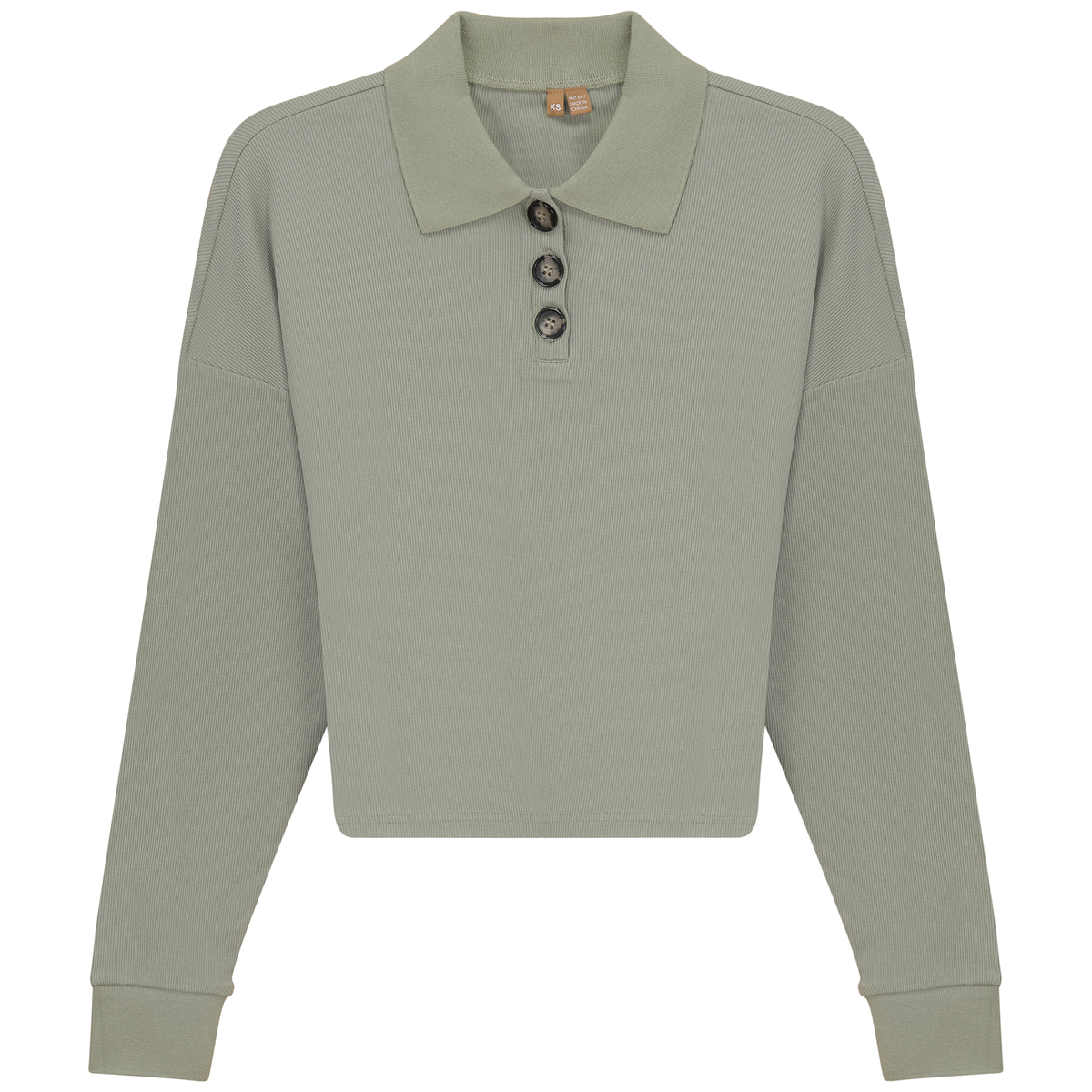 Cropped Ribbed Tee in Basil by Positive