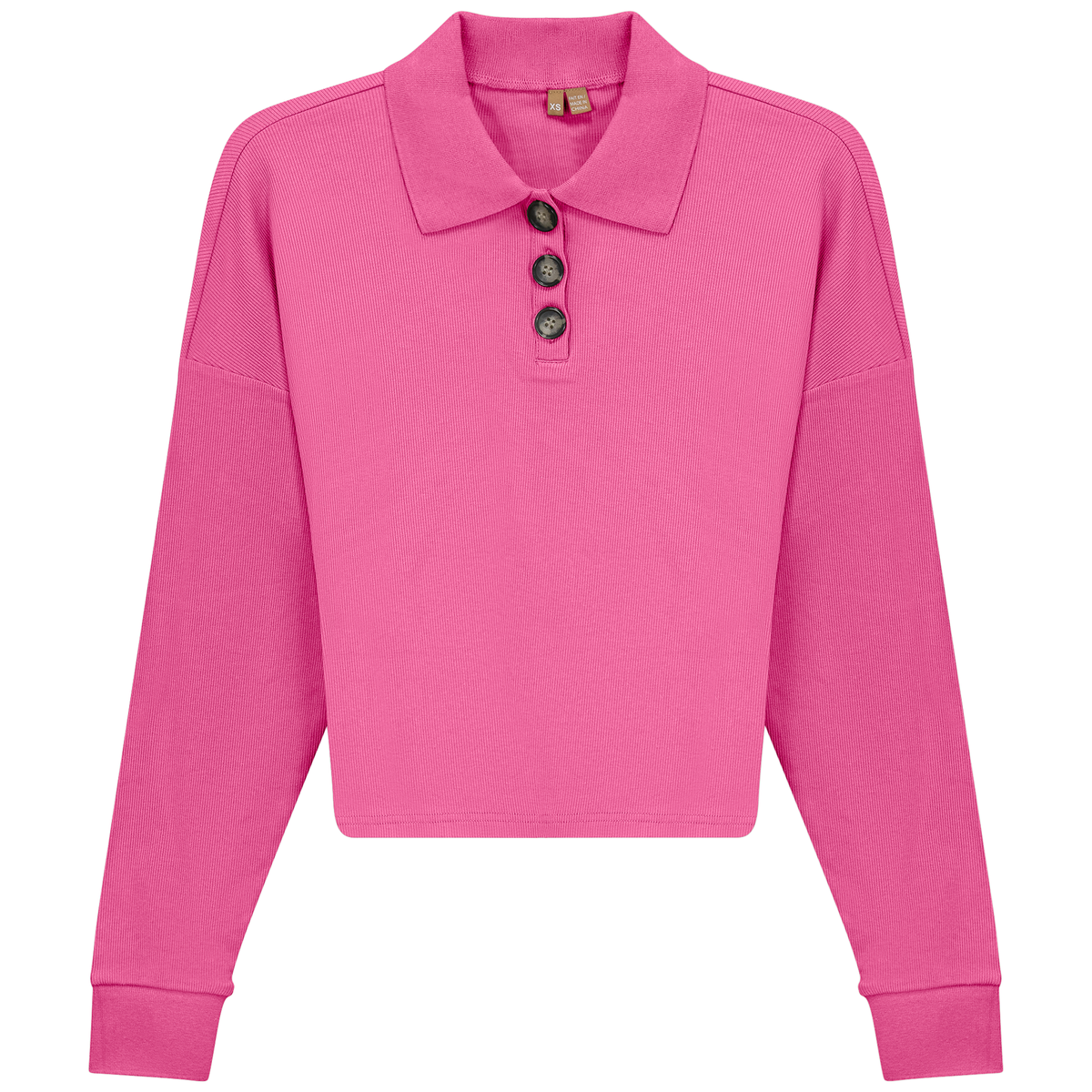 Cropped Ribbed Tee in Dark Pink by Positive