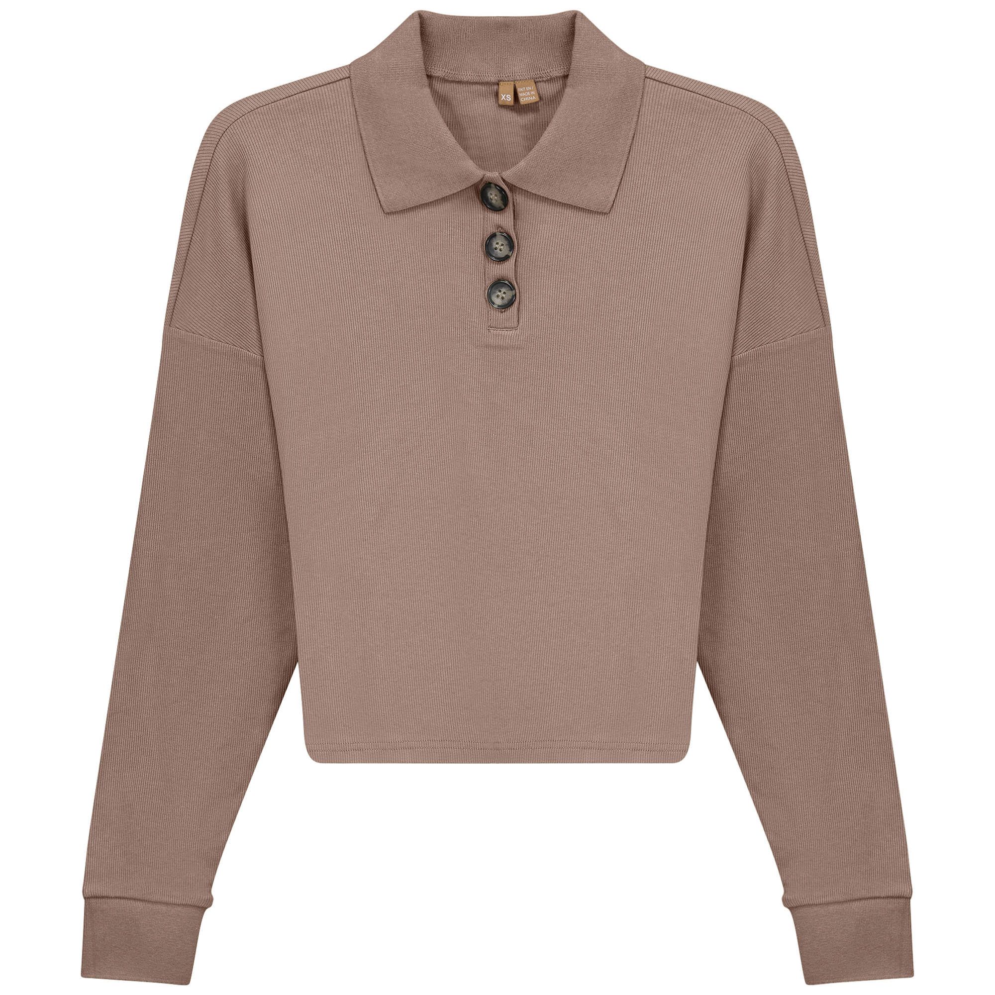 Cropped Ribbed Tee in Sand by Positive