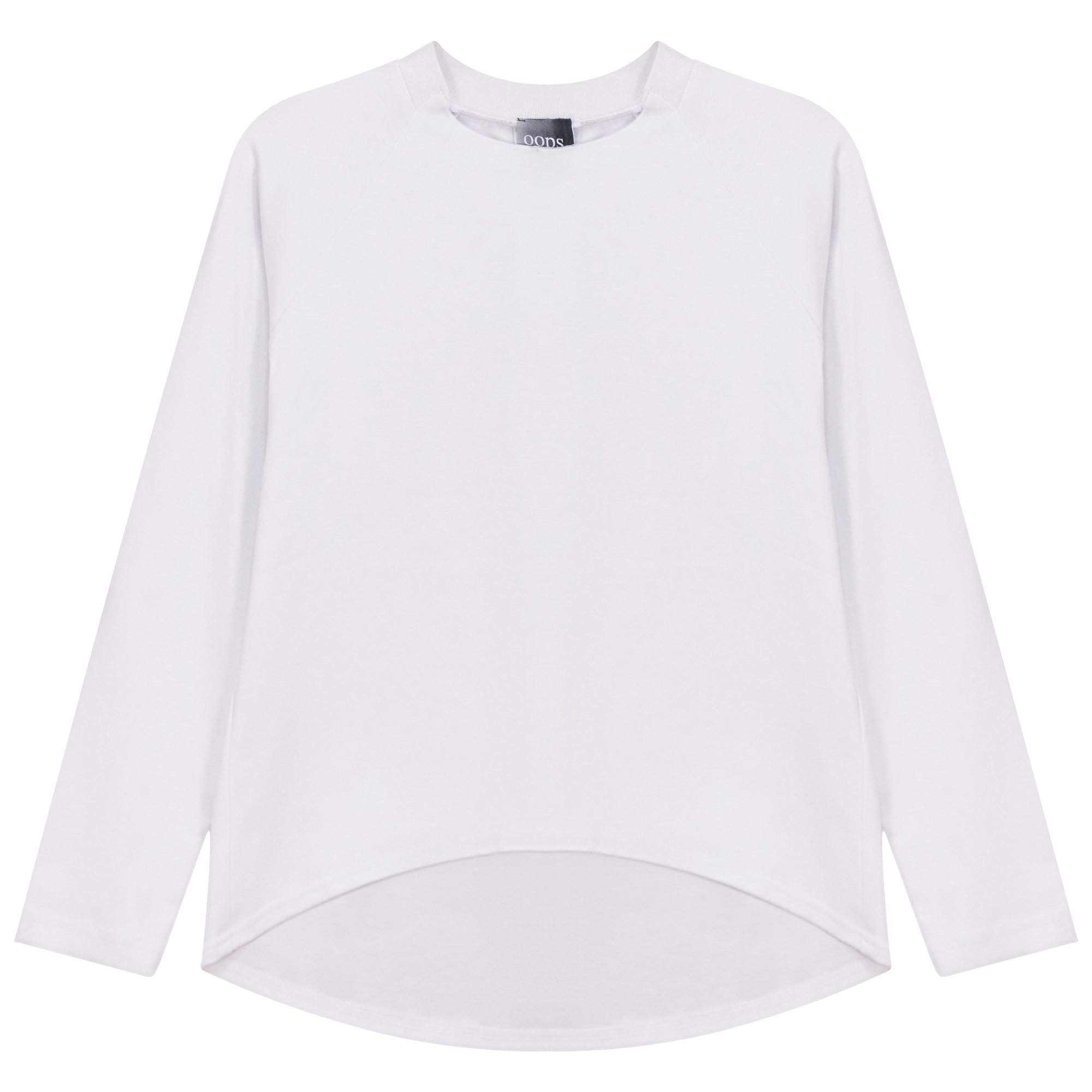 Pleat Back Tee in White by Oops