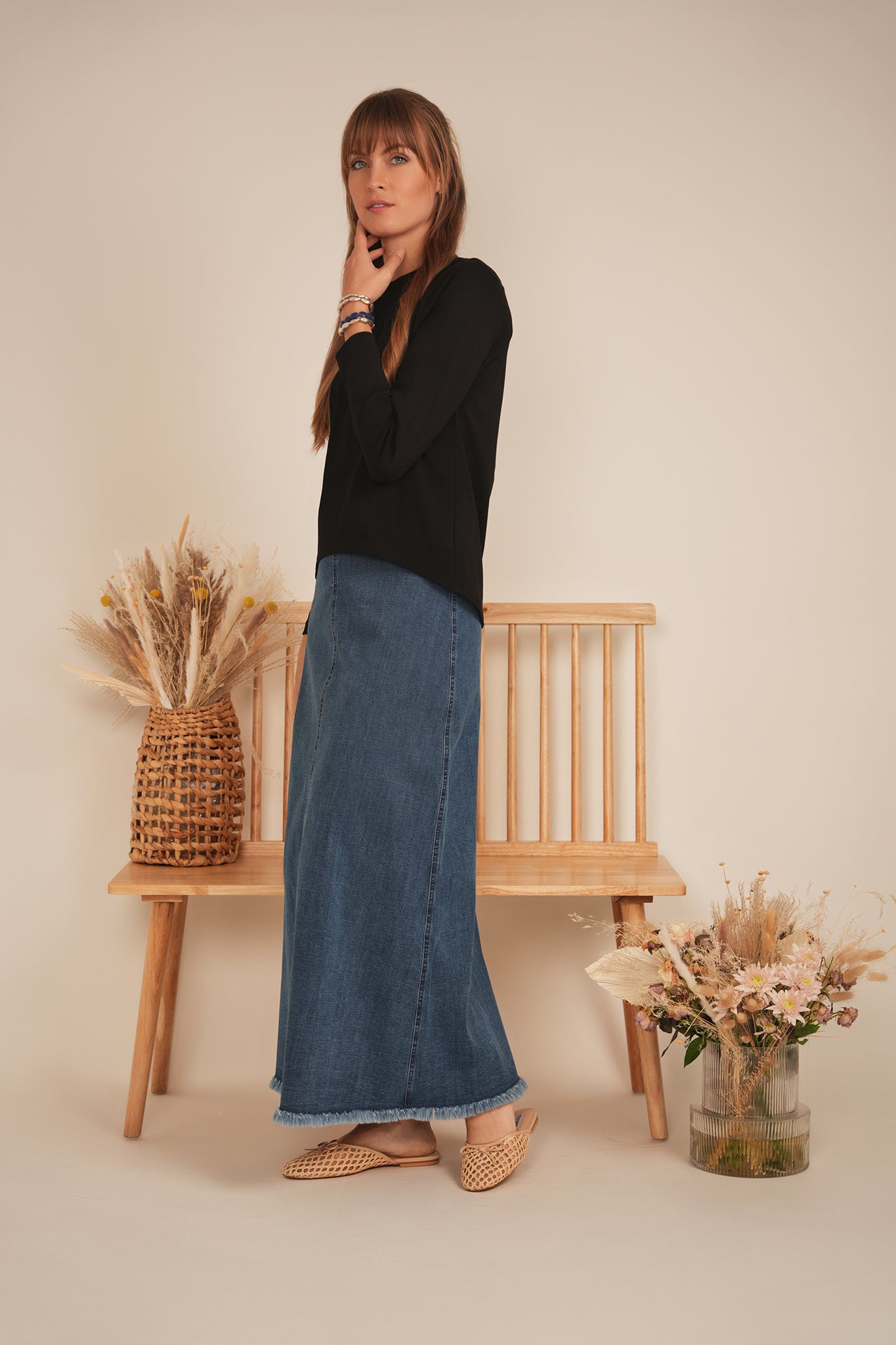 Pleat Back Tee in White by Oops