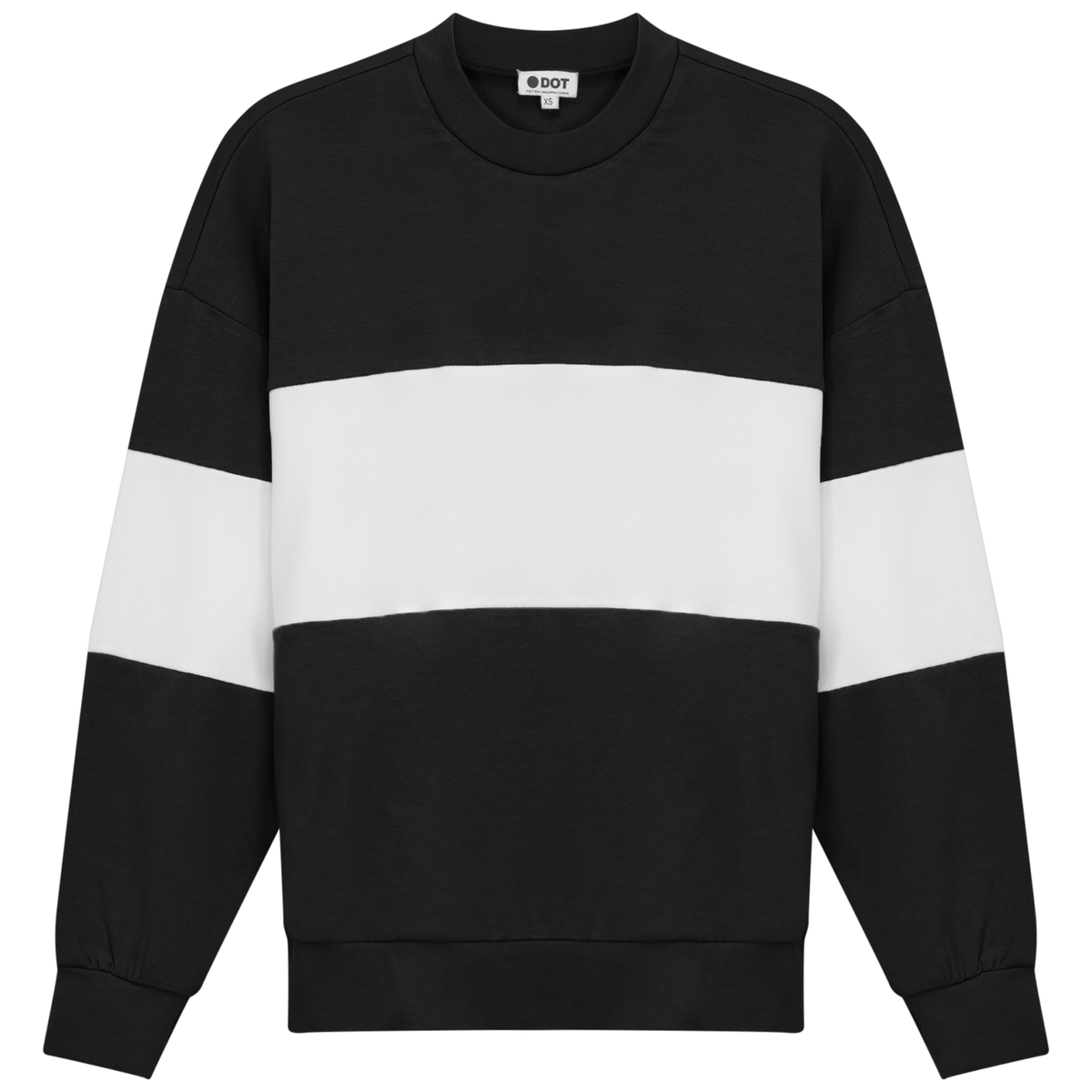 Wide Stripe Sweatshirt in Black by Dot