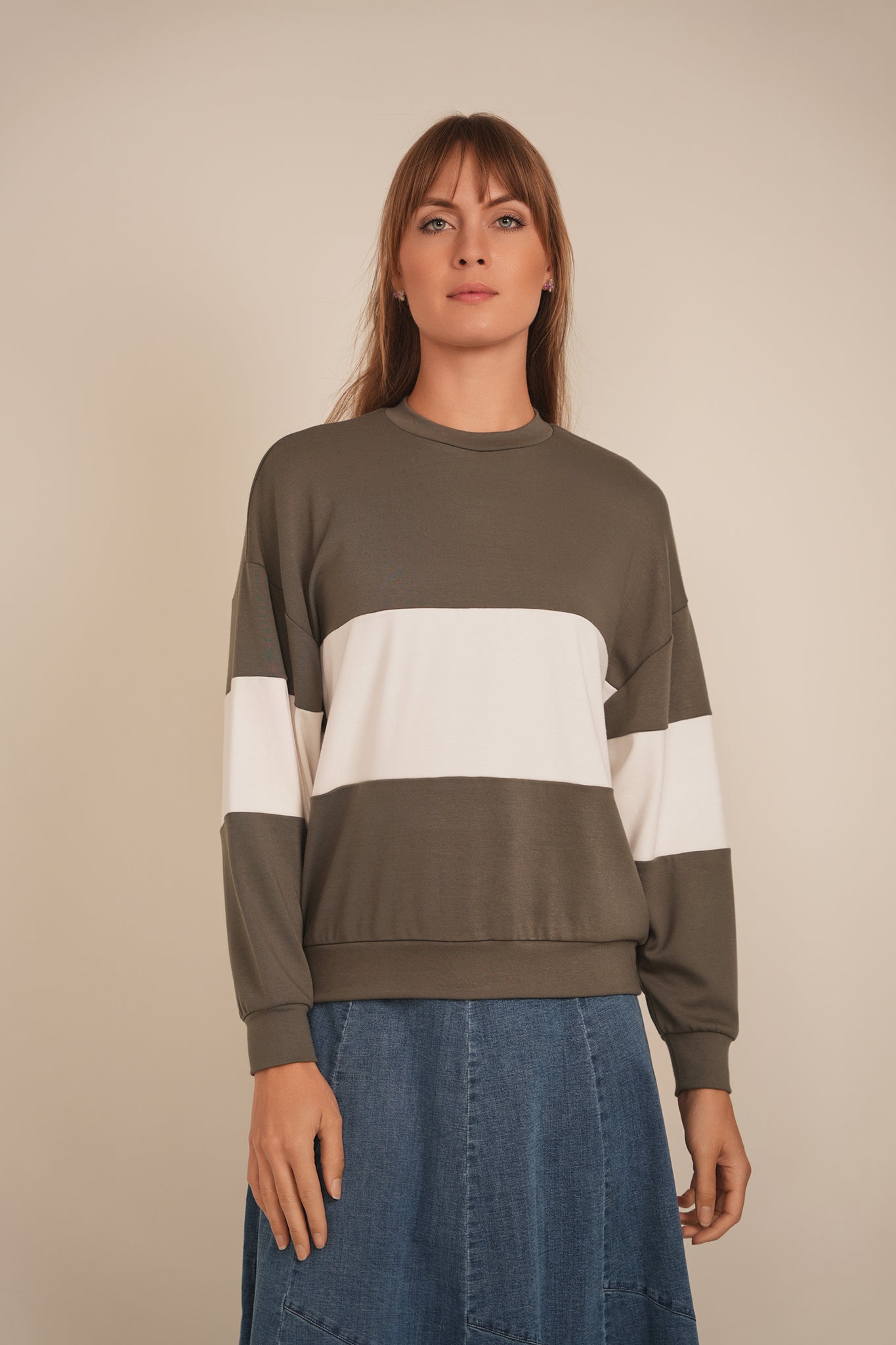 Wide Stripe Sweatshirt in by Dot