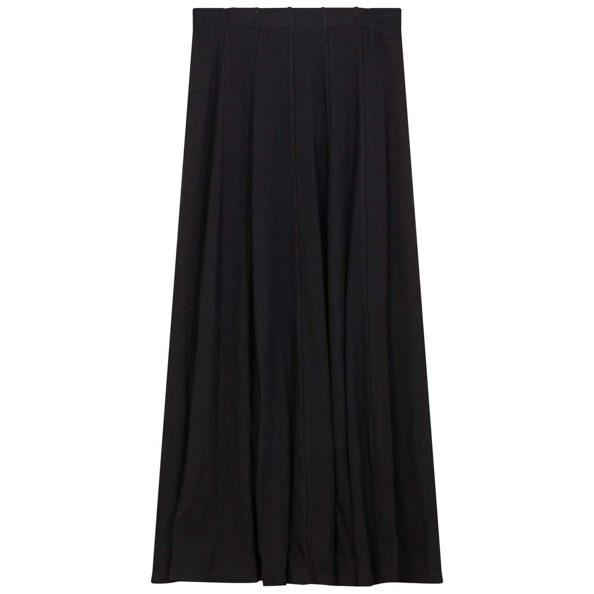 Ribbed Midi Panel Skirt in Black by Positive