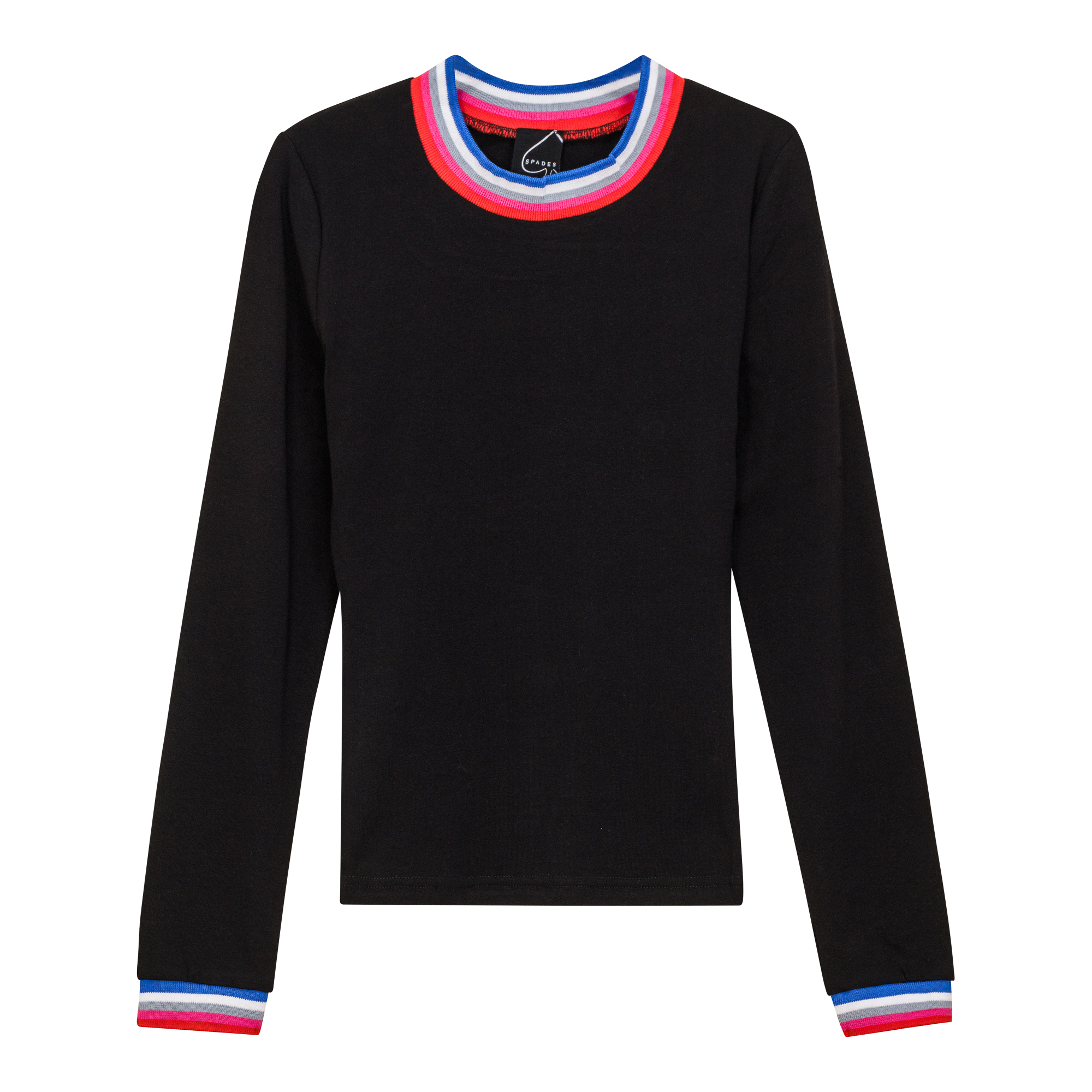 Mock Striped Tee in Black by Spades