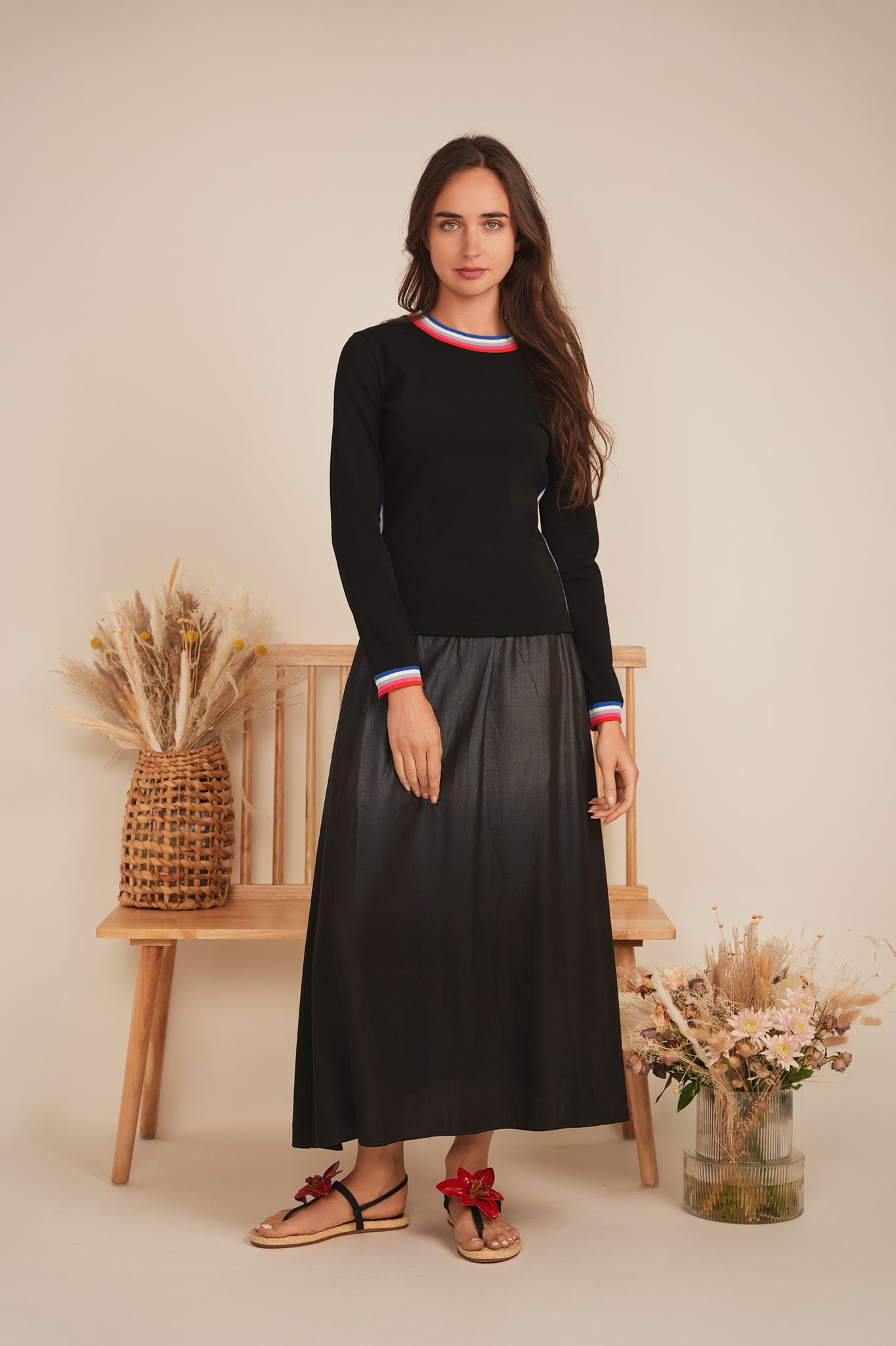 Mock Striped Tee in by Spades