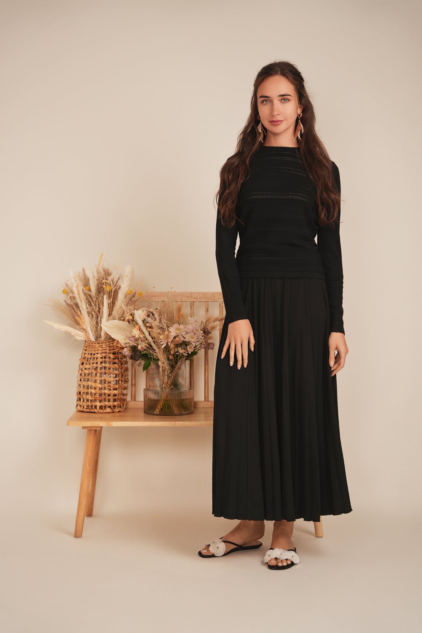 Crochet Knit Cropped Sweater in by Birt UK