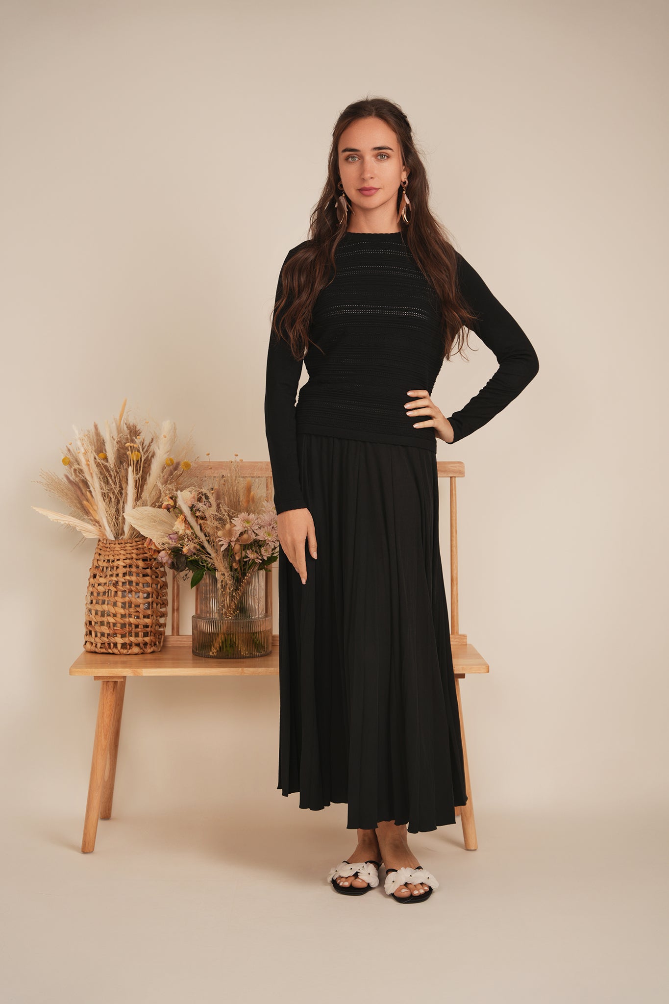 Crochet Knit Cropped Sweater in by Birt UK