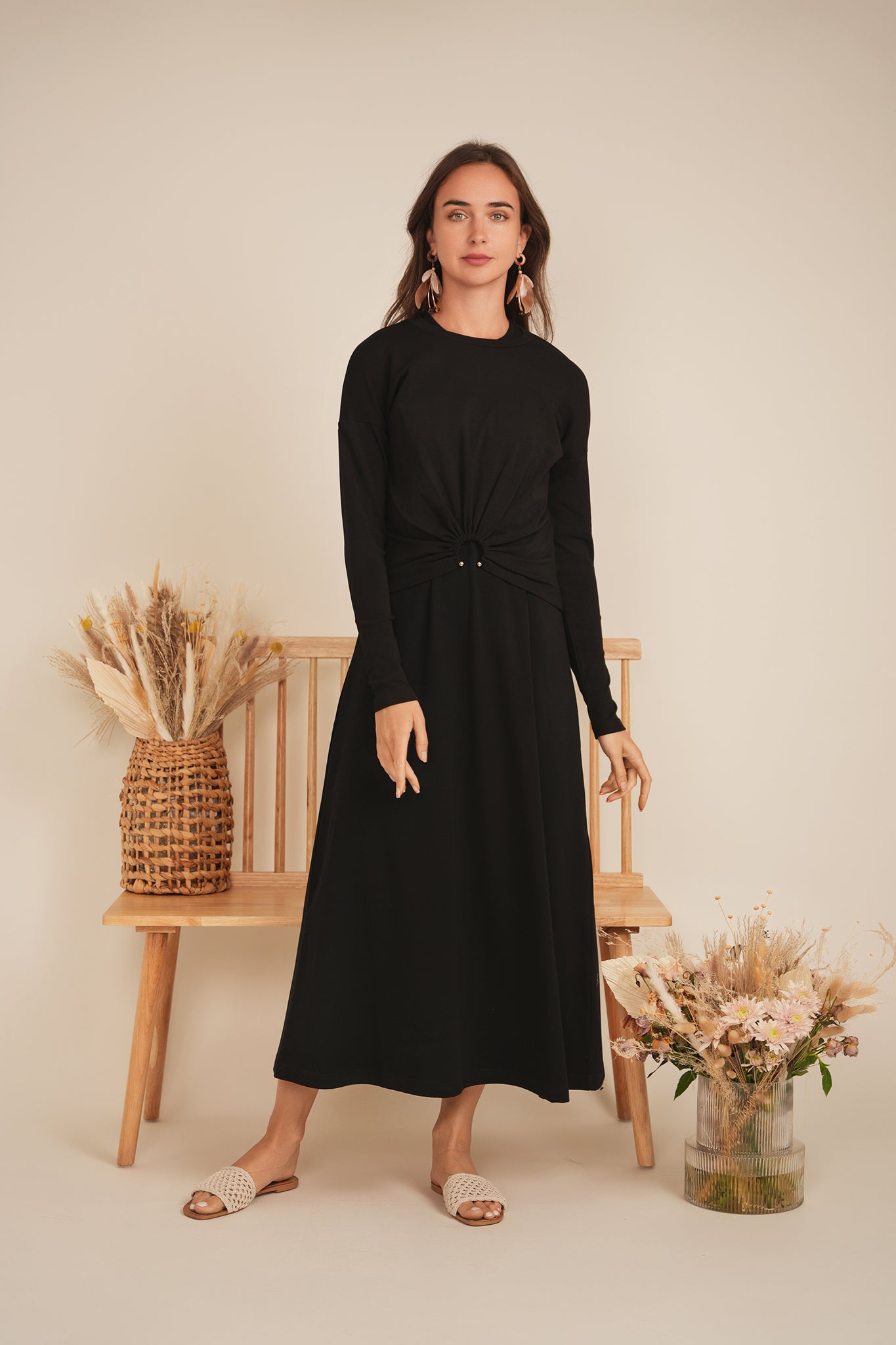 Cropped Gathered Ring Tee in by Spades