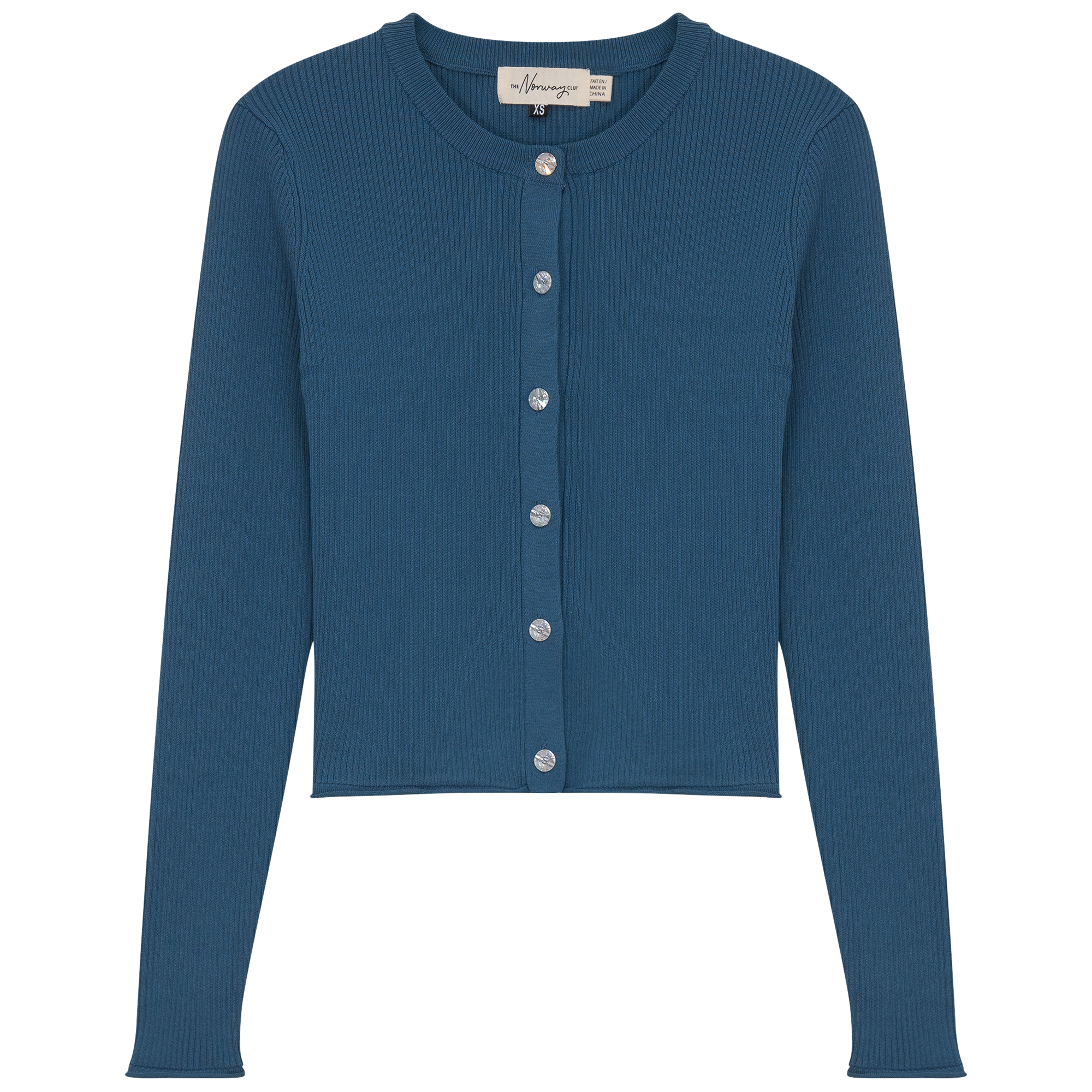 Cropped Knit Cardigan in Midnight Blue by The Norway Club