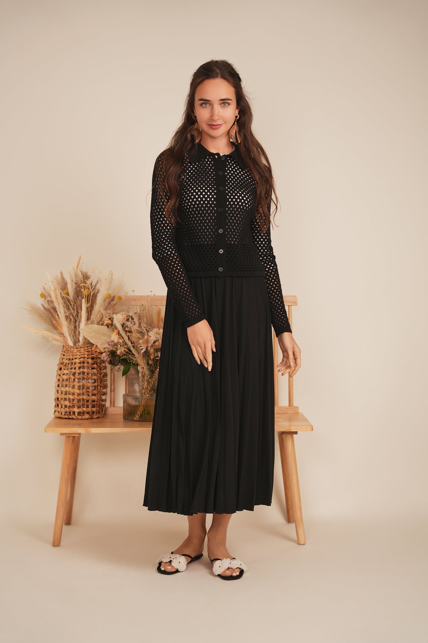 Cropped Crochet Sweater in by Versatile