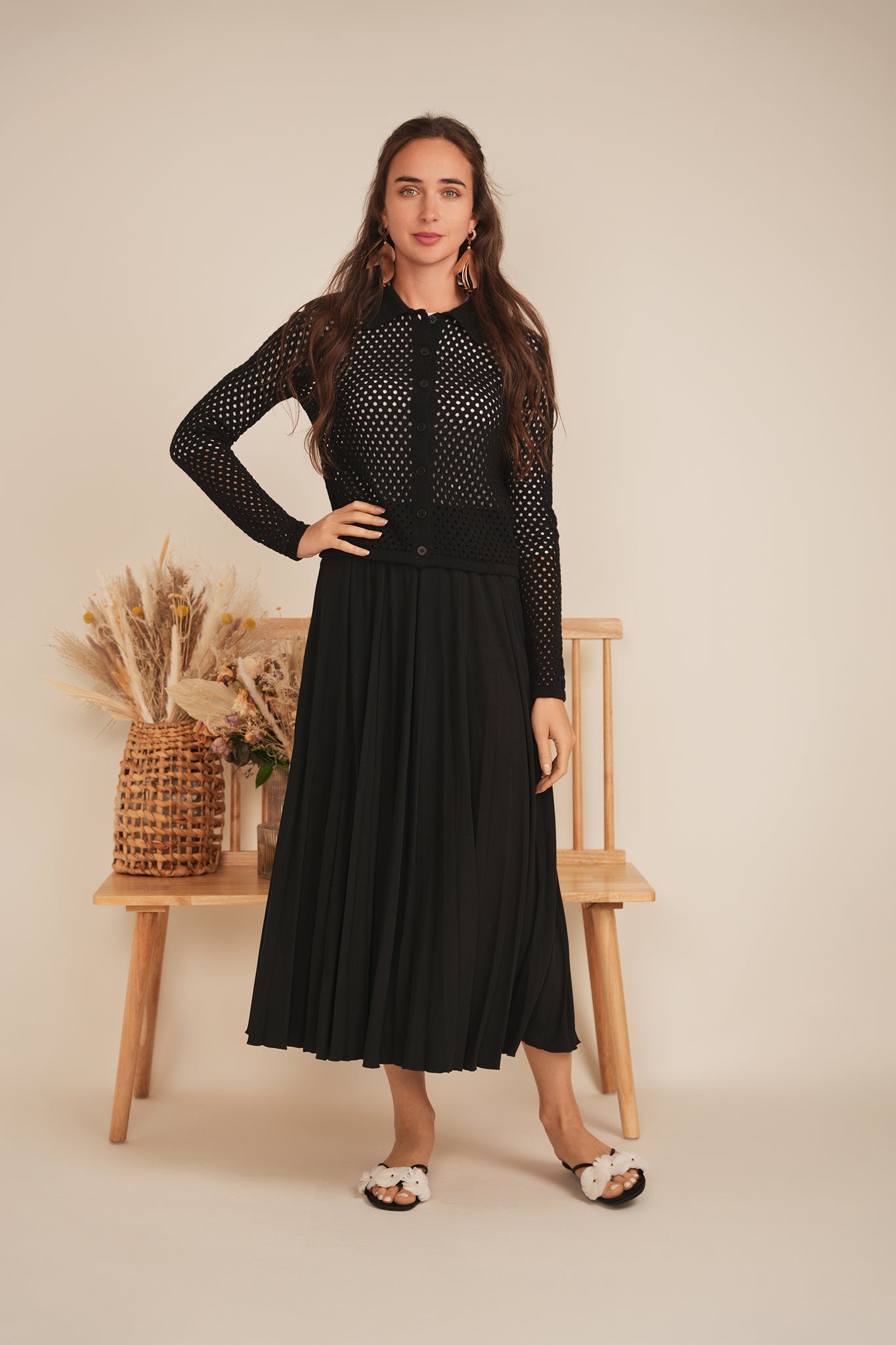 Cropped Crochet Sweater in by Versatile
