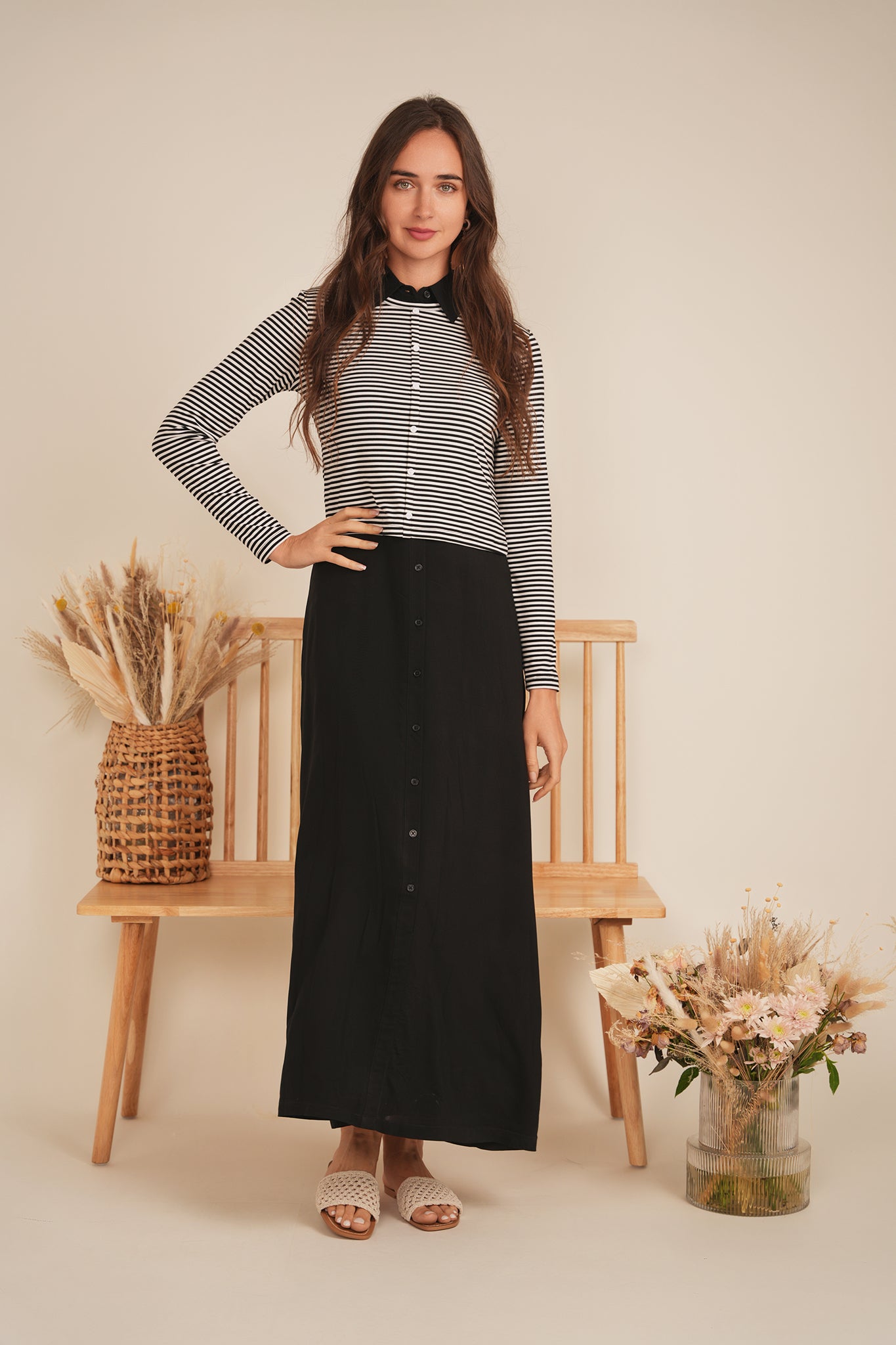 Cropped Striped Cardigan Tee in by 24/7