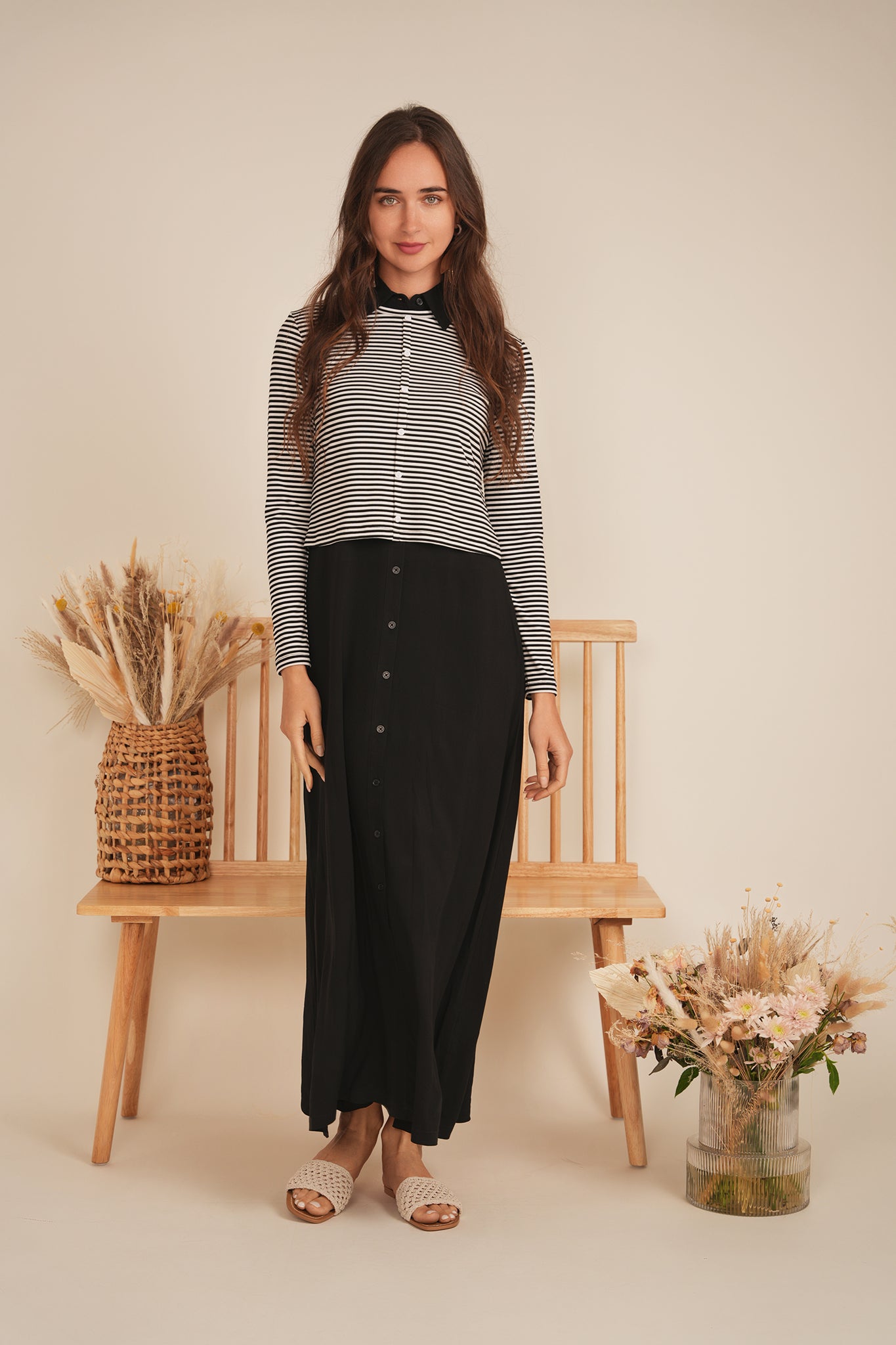 Cropped Striped Cardigan Tee in by 24/7