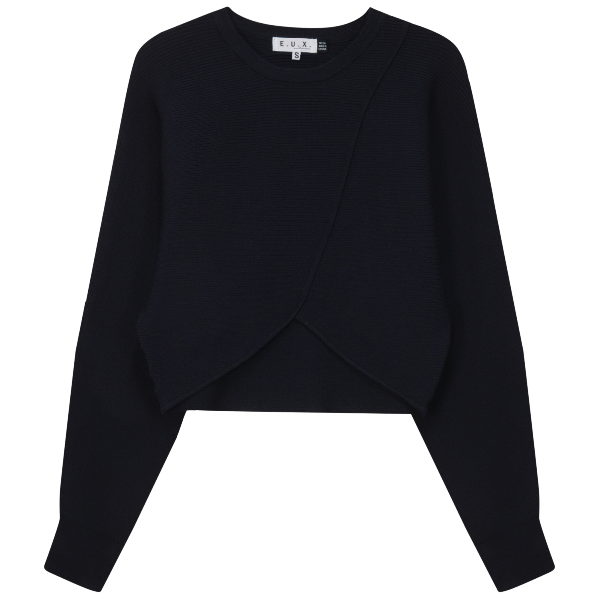 Cropped Wrap Top in Dark Navy by E.U.X. Exclusive