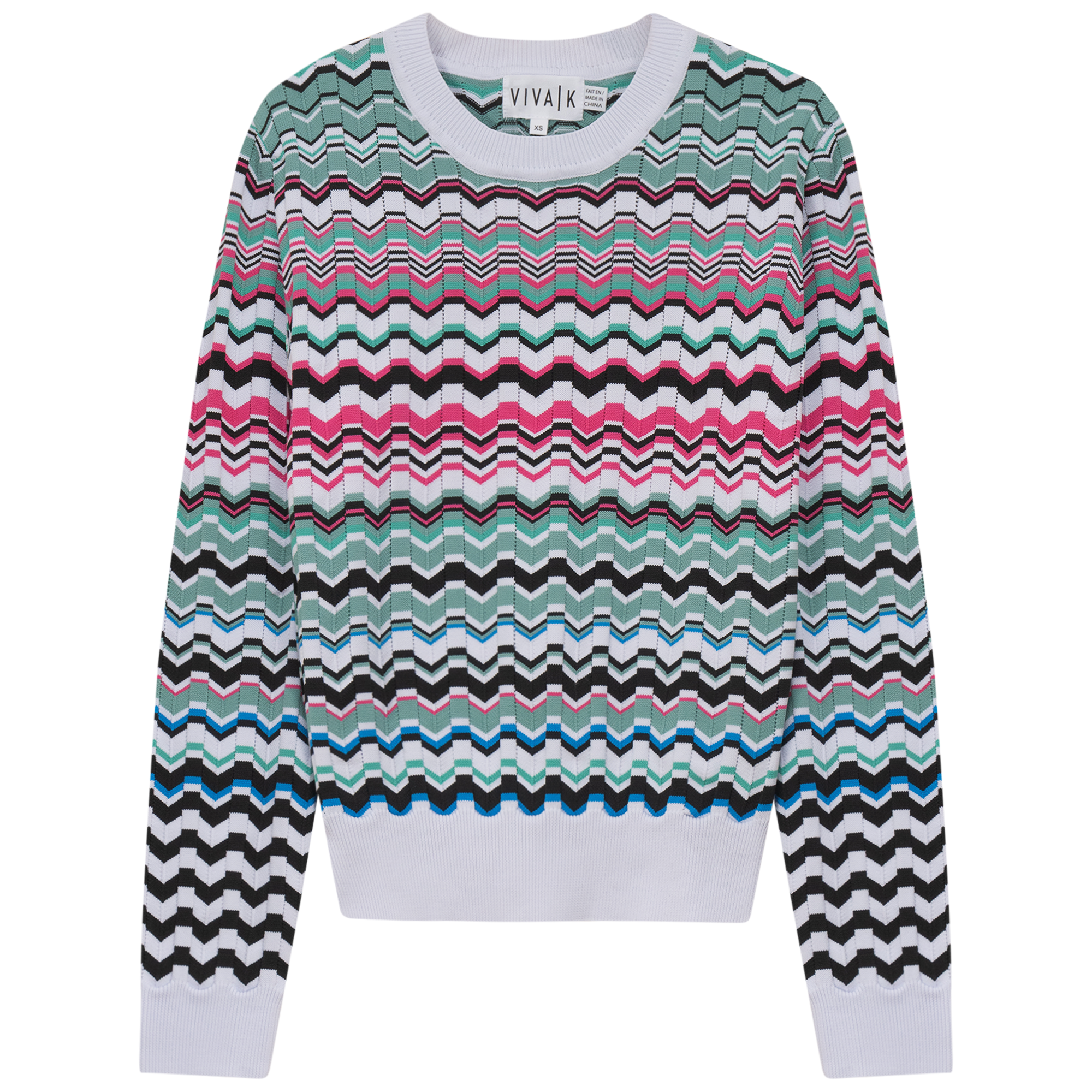 Crochet Knit Top in Mint Multi by Viva K