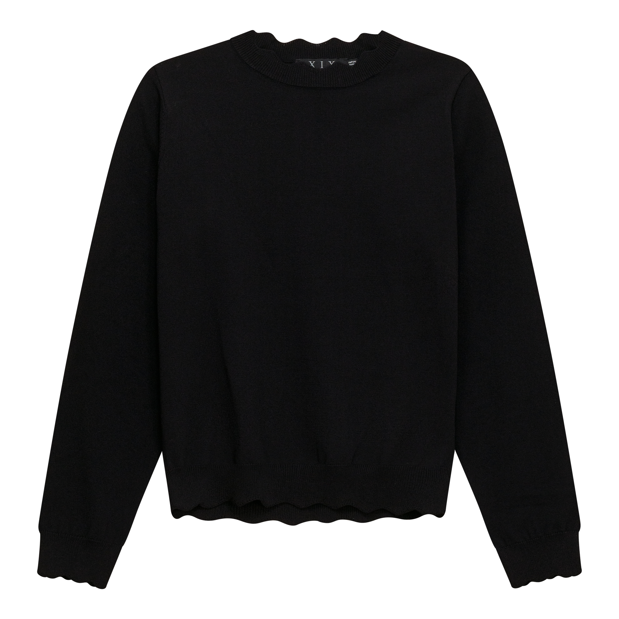 Scallop Knit Top in Black by Diciannove