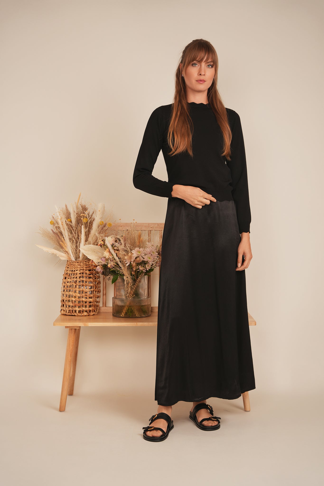 Scallop Knit Top in by Diciannove