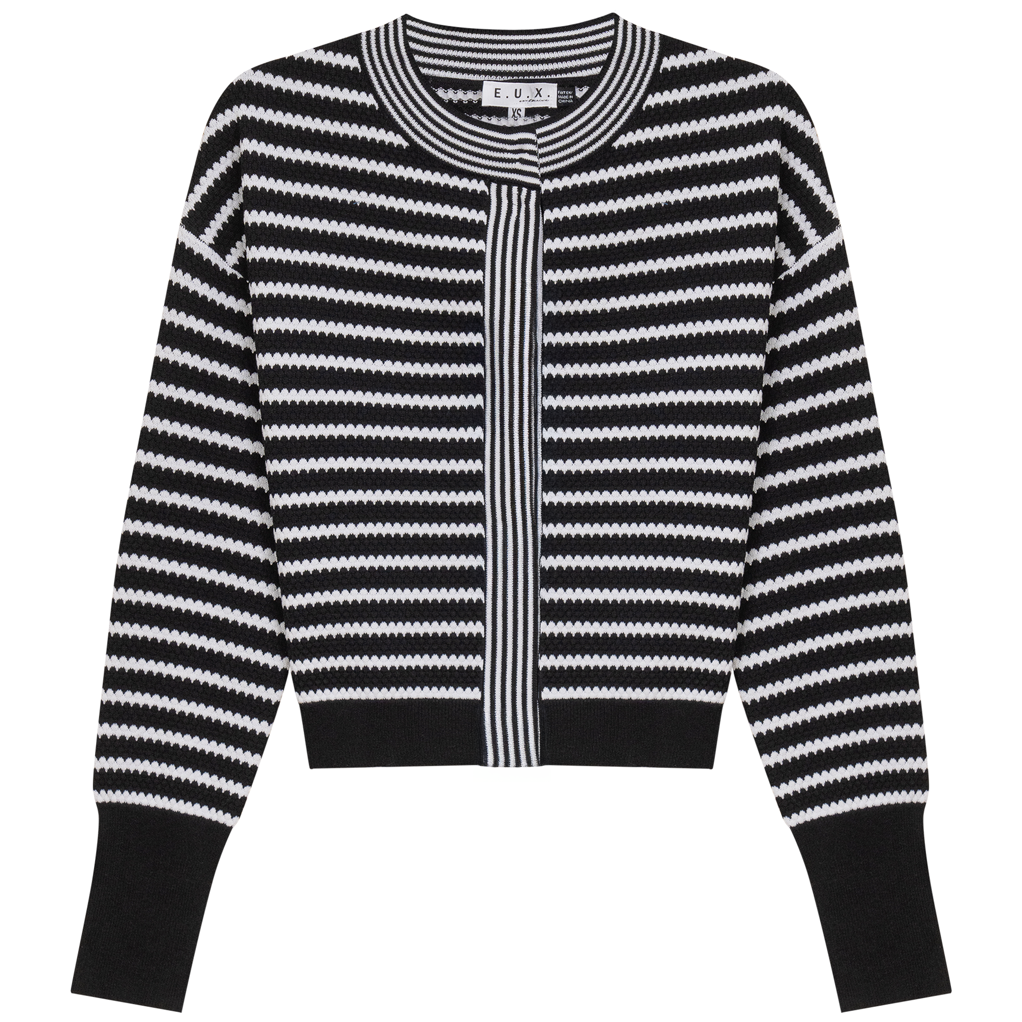 Crochet Cardigan in Black White by E.U.X. Exclusive