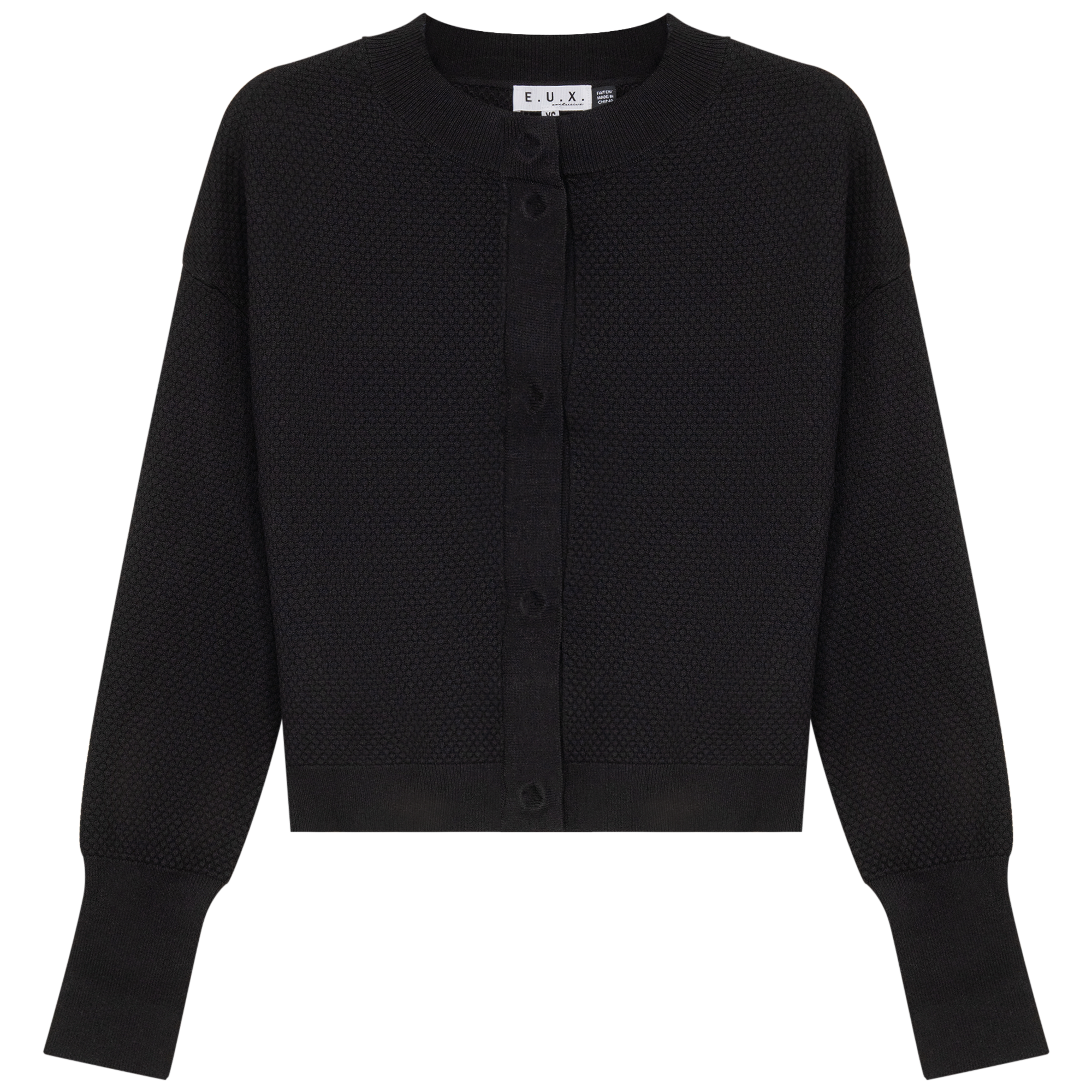 Crochet Cardigan in Black by E.U.X. Exclusive