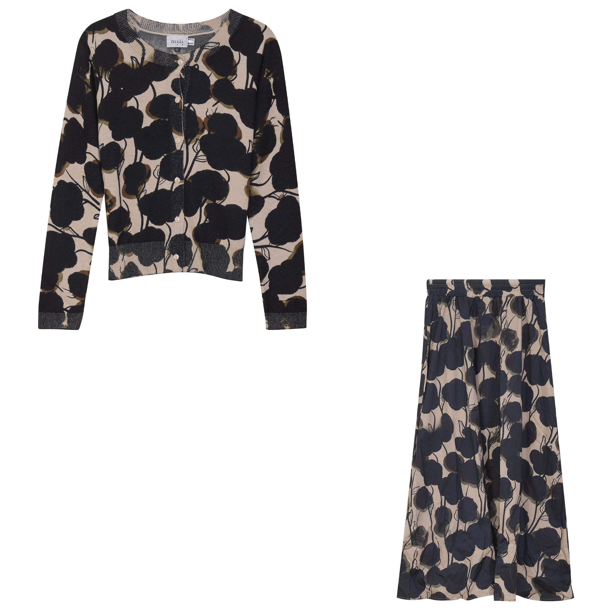 Printed Skirt Sweater Set in by Midi