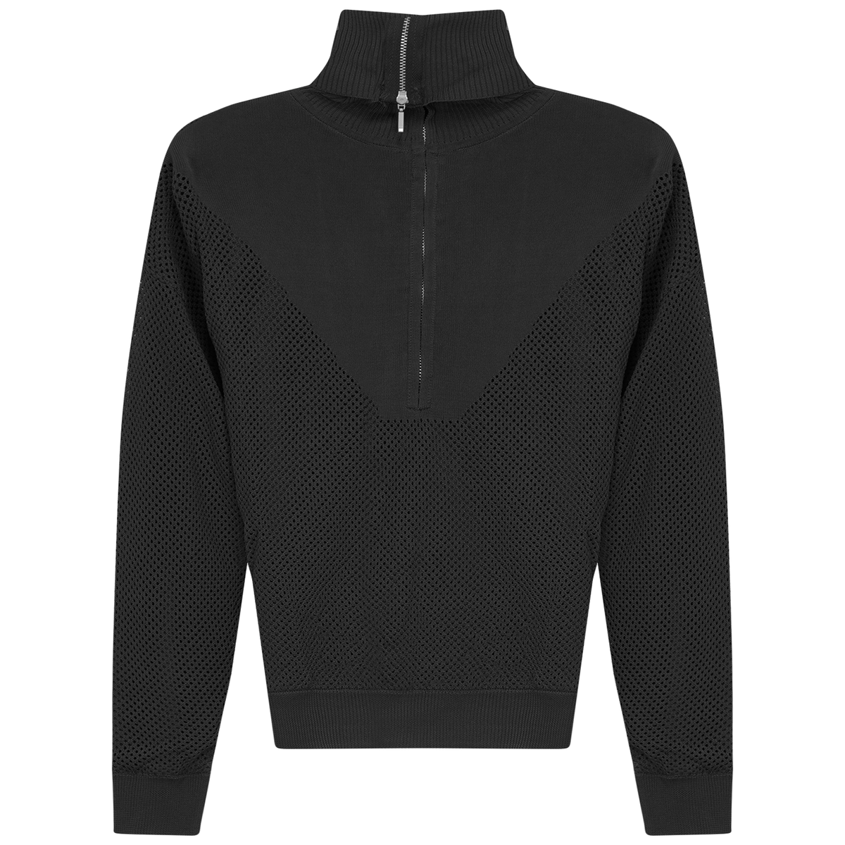 Crochet Zip Top in Black by Oops